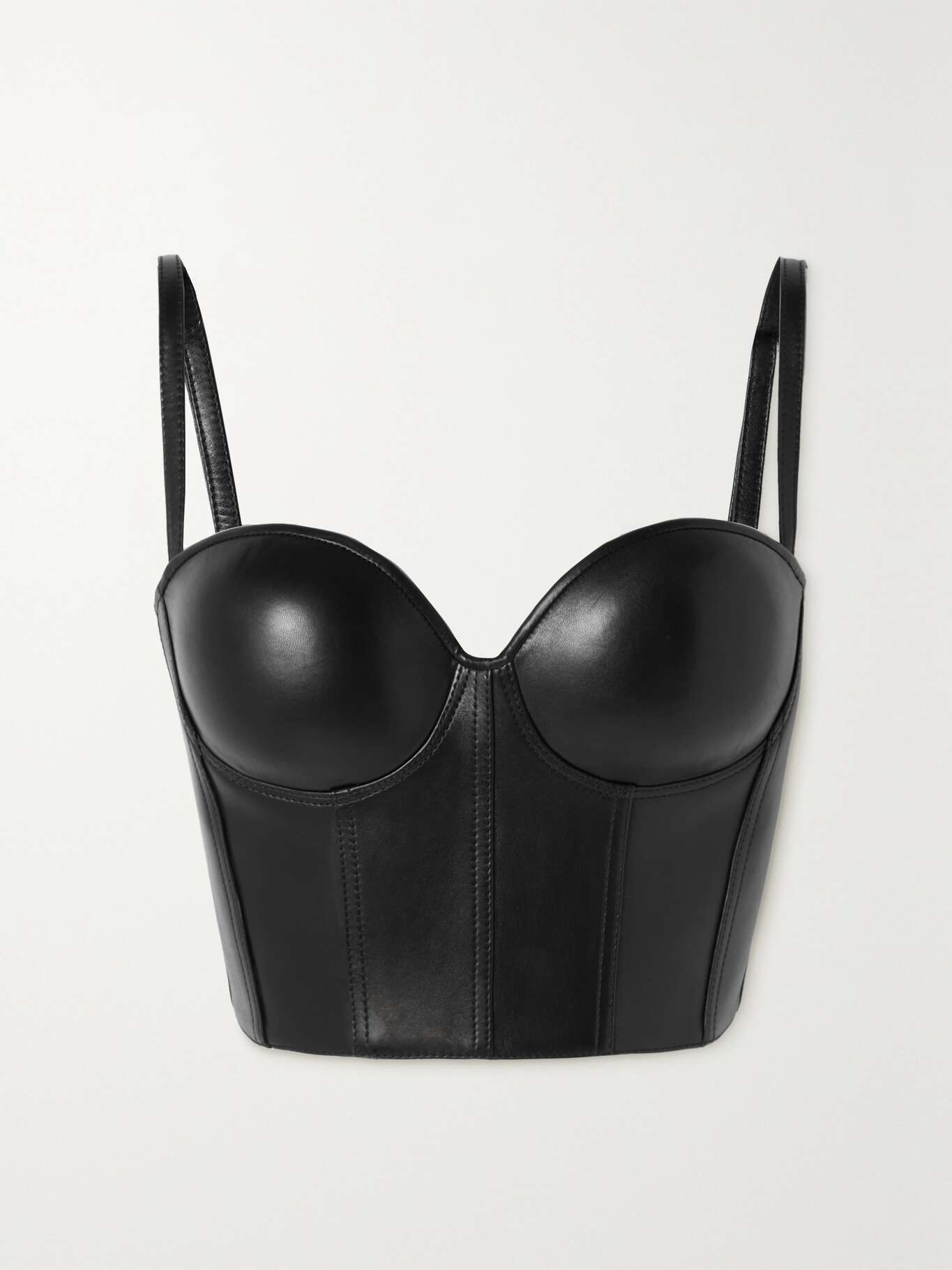 Black Leather bustier top ALEXANDER MCQUEEN NETAPORTER