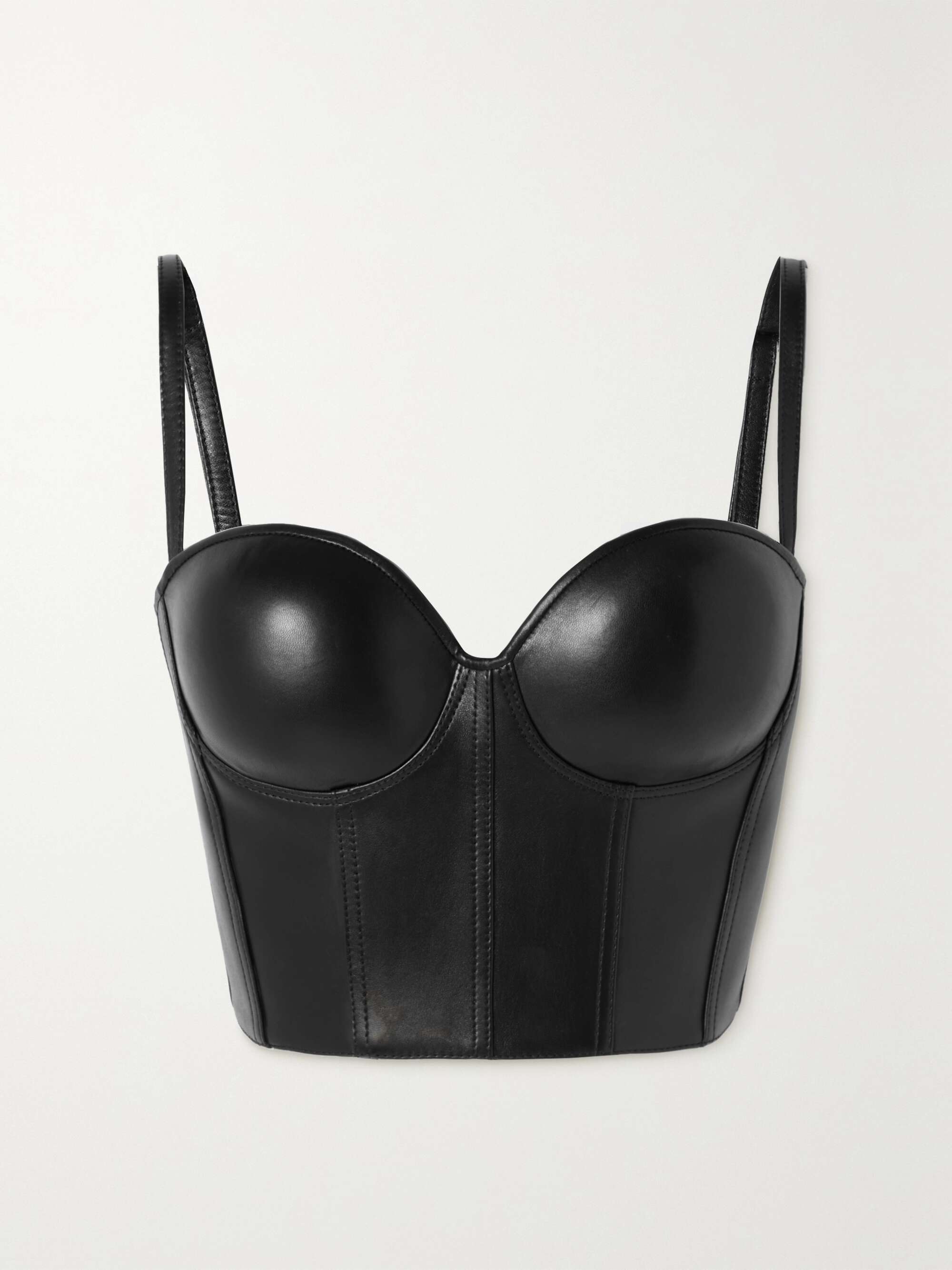 ALEXANDER MCQUEEN Leather bustier top | NET-A-PORTER