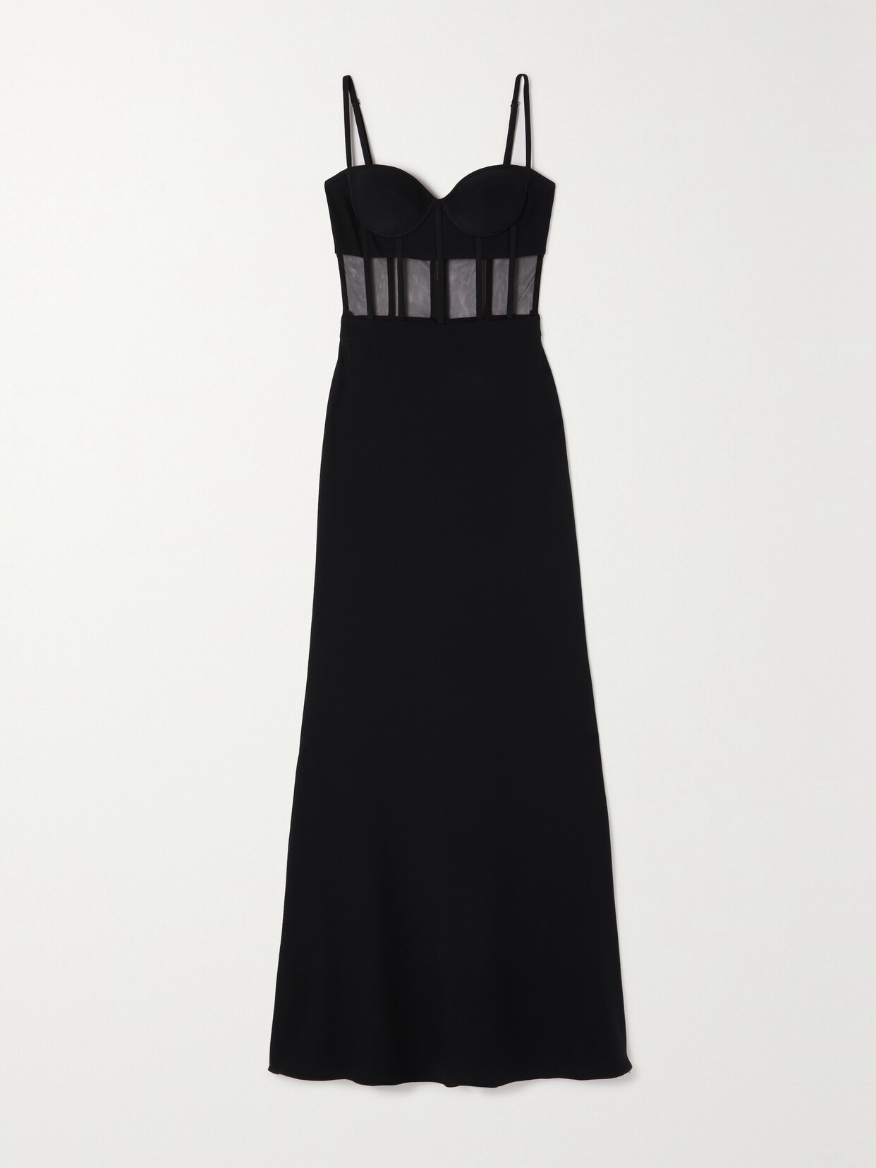 Alexander McQueen - Tulle-paneled Jersey Gown - Black