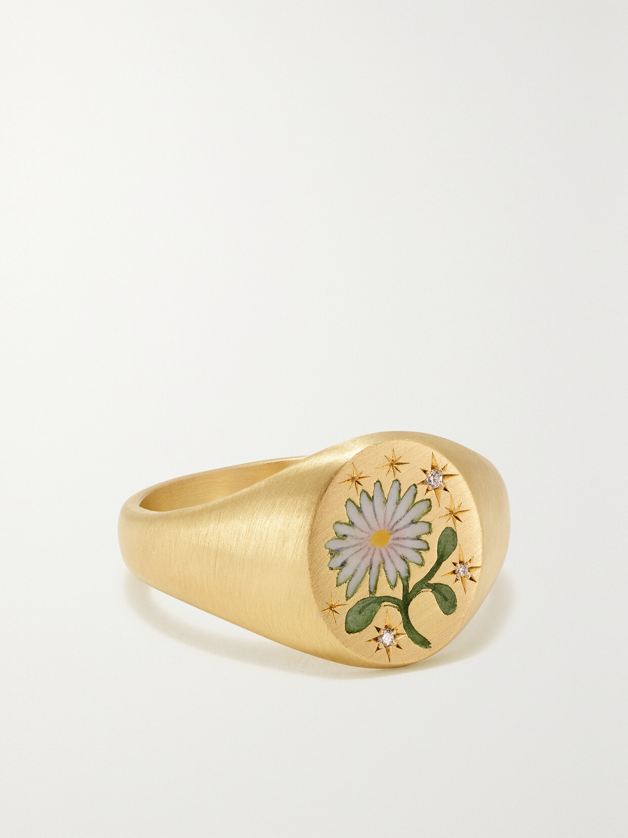 Cece Jewellery Daisy 18-karat Recycled Gold, Enamel And Diamond Ring - 5