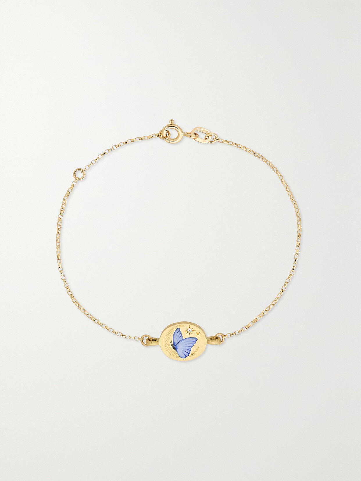Cece Jewellery Butterfly 18-karat Recycled , Enamel And Diamond Bracelet