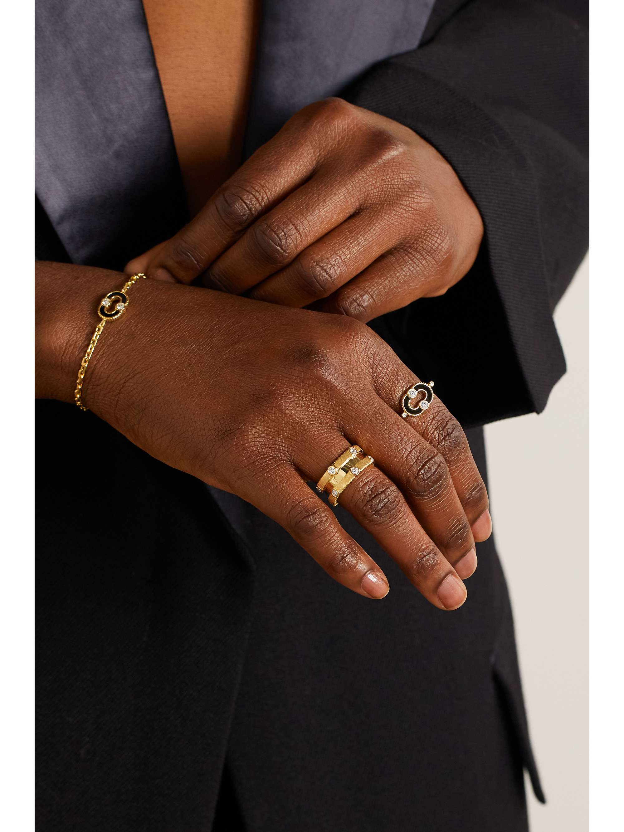 VILTIER Rayon Trio 18-karat gold diamond ring