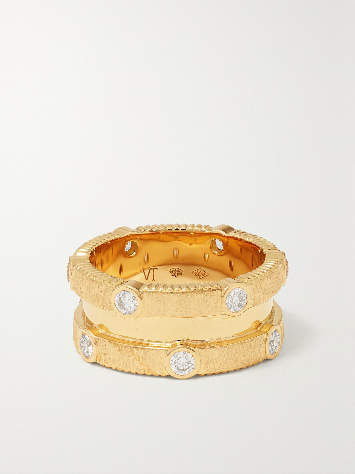 Viltier Rayon Trio 18-karat Gold Diamond Ring