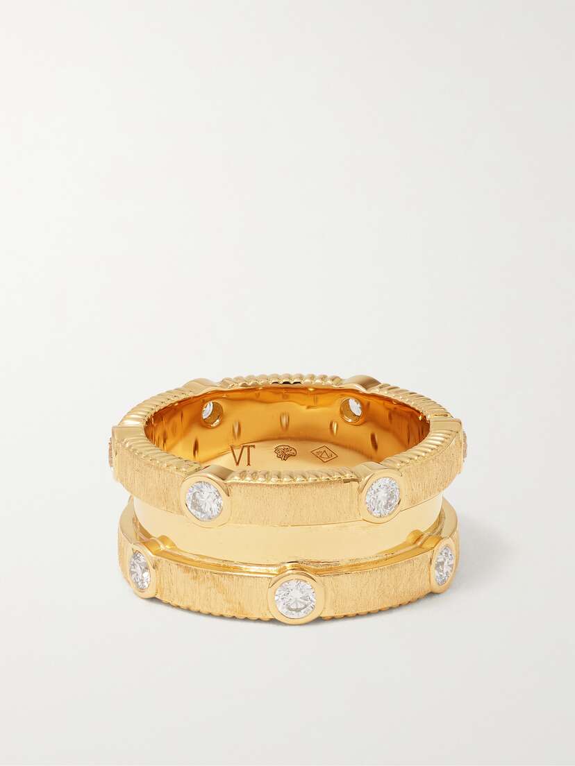 Viltier Rayon Trio 18-karat Gold Diamond Ring