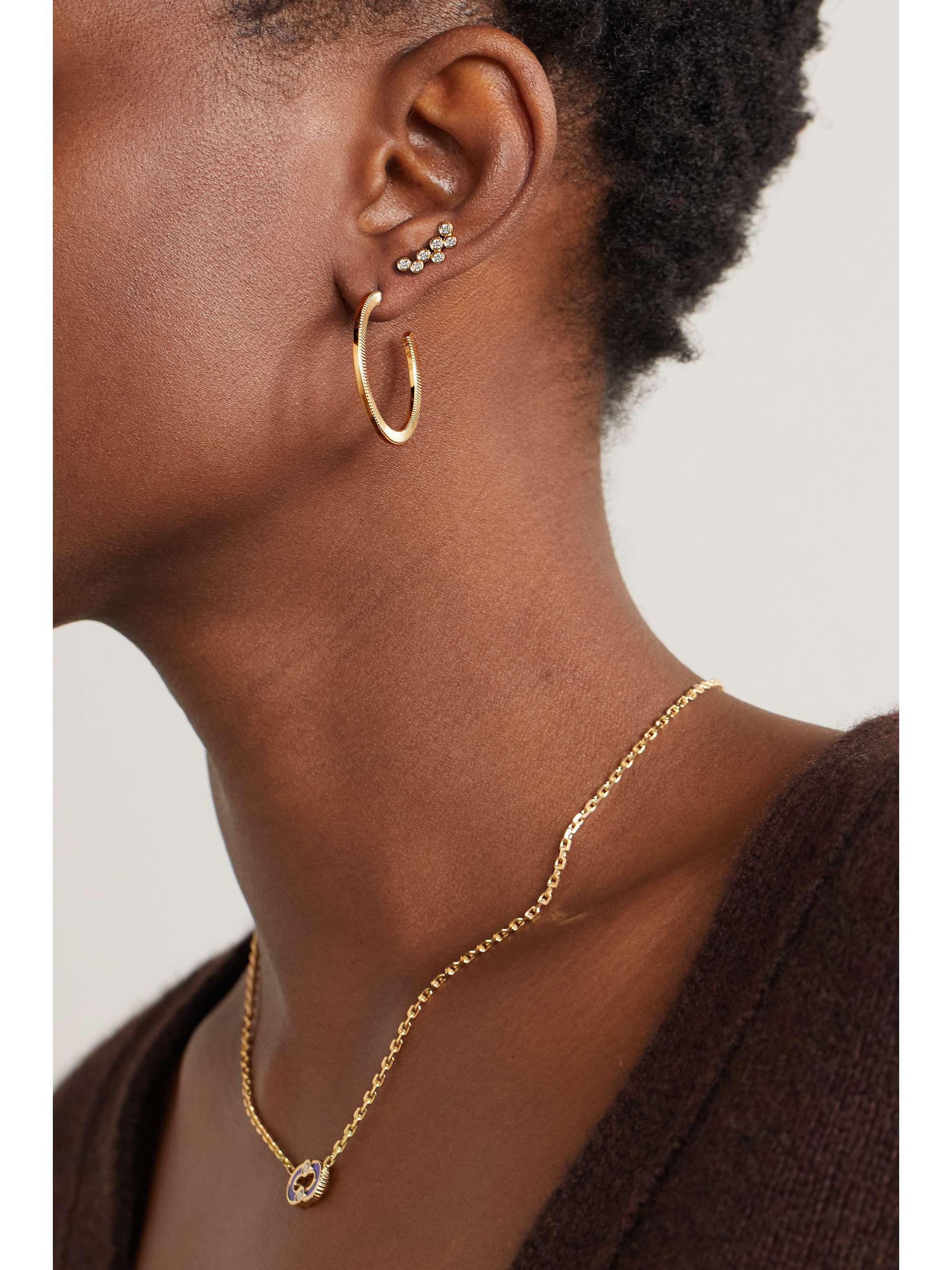 VILTIER Rayon Disco 18-karat gold hoop earrings