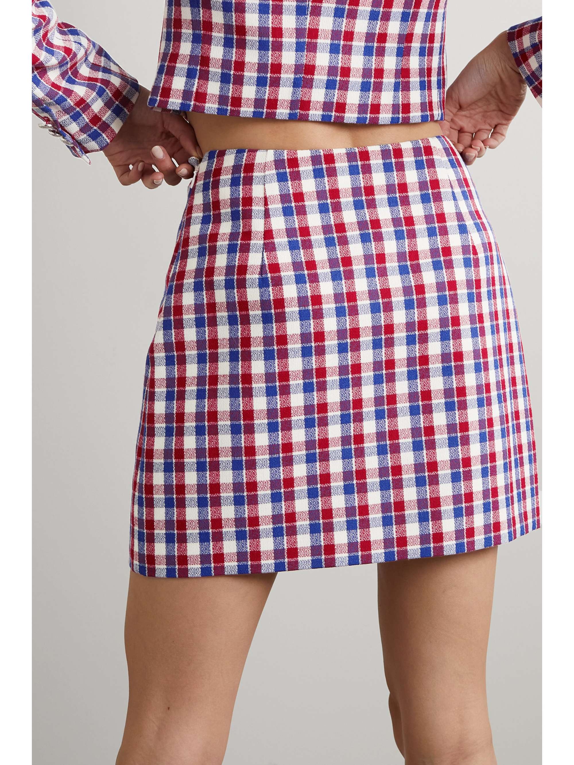 ALESSANDRA RICH Checked tweed mini skirt