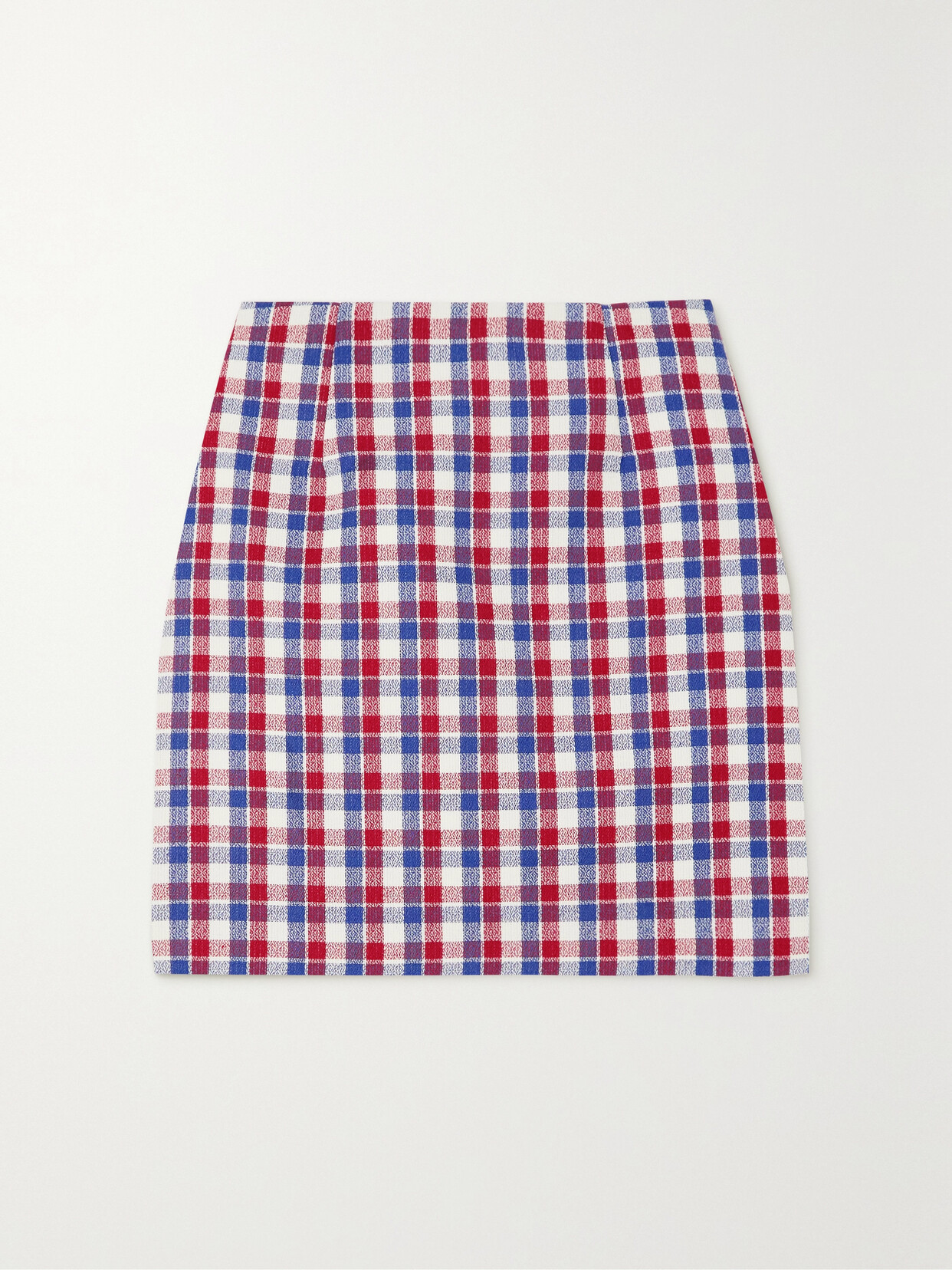 Alessandra Rich Checked Tweed Mini Skirt - Blue