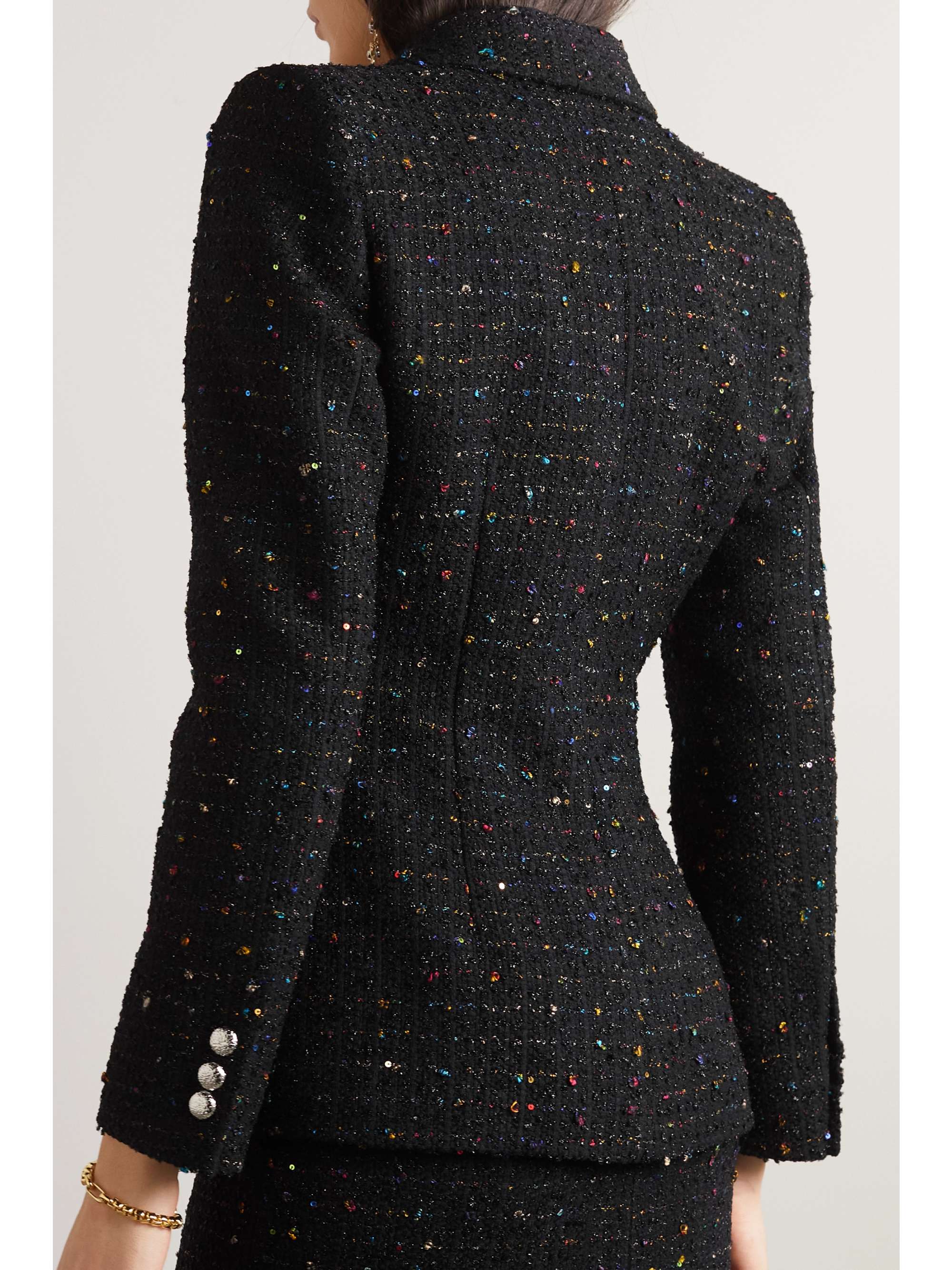 ALESSANDRA RICH Sequinembellished metallic tweed blazer NETAPORTER