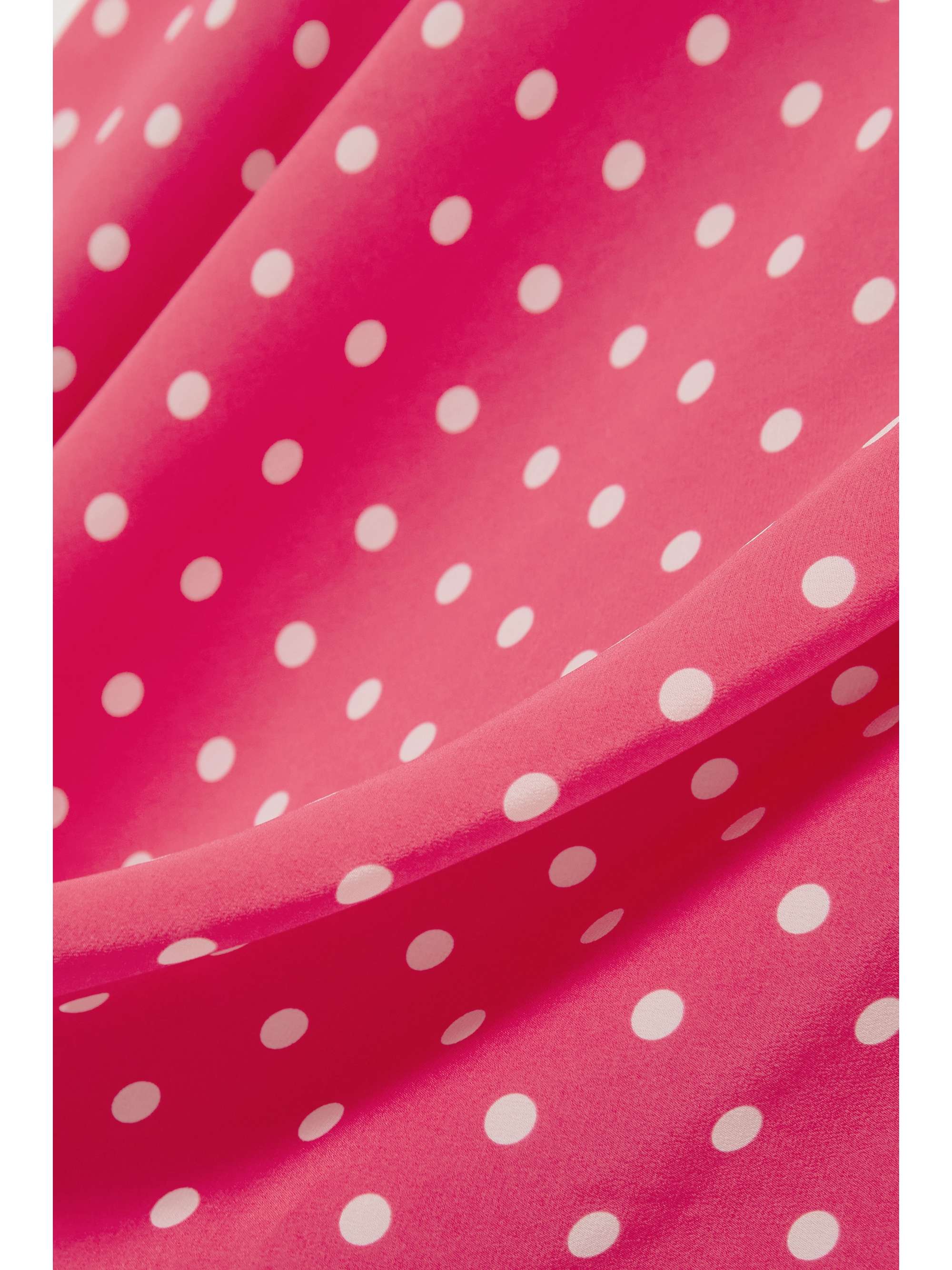 ALESSANDRA RICH Asymmetric polka-dot silk crepe de chine midi dress