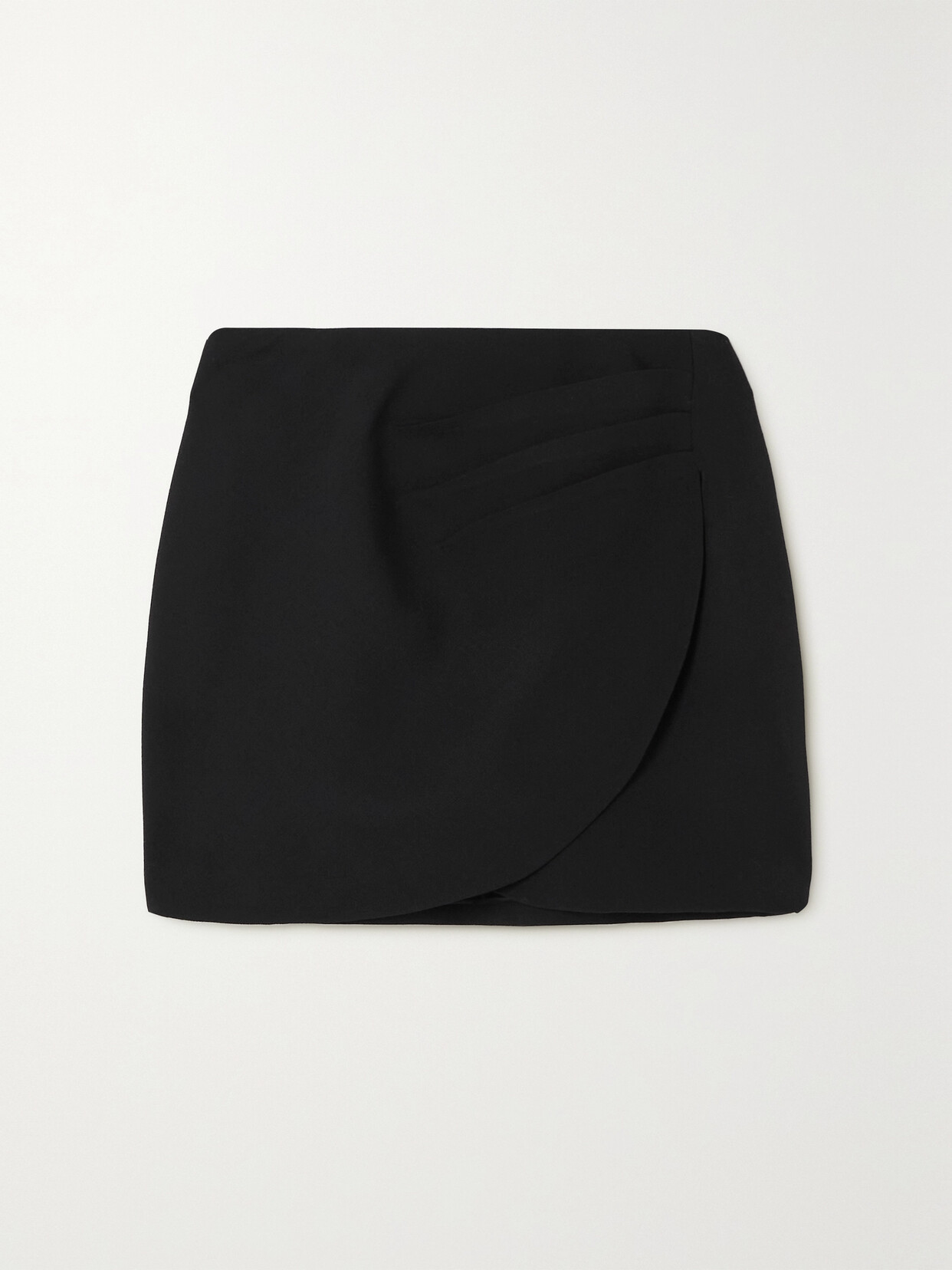 Alessandra Rich Wrap-effect Wool Mini Skirt - Black