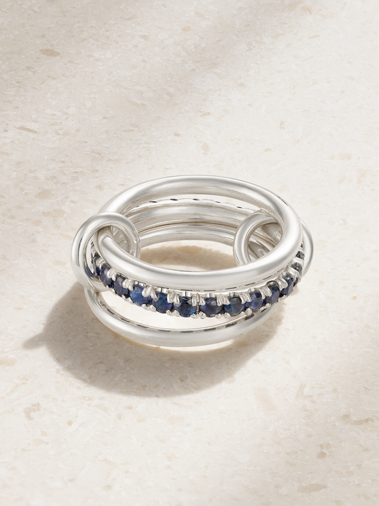 Spinelli Kilcollin Petunia Set Of Three Sterling Silver Sapphire Rings - 8