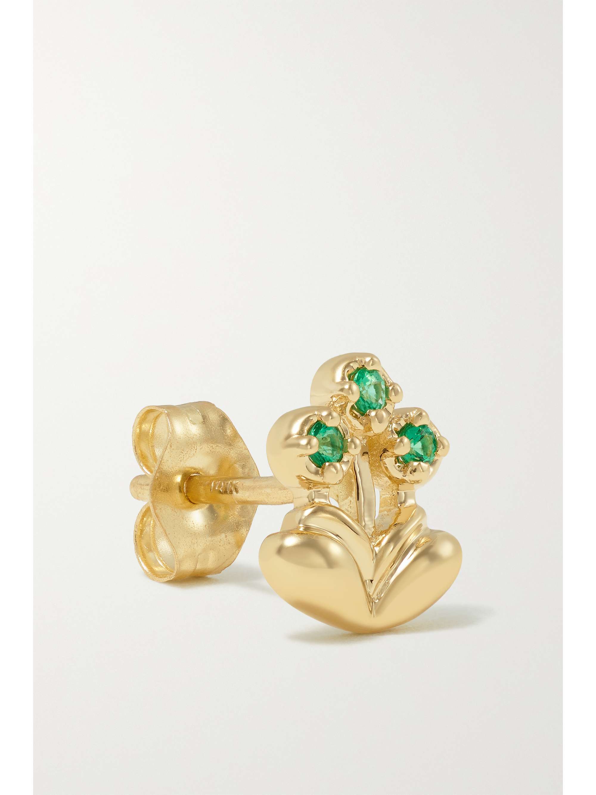 MASON AND BOOKS Mini Bouquet 14-karat gold emerald earrings