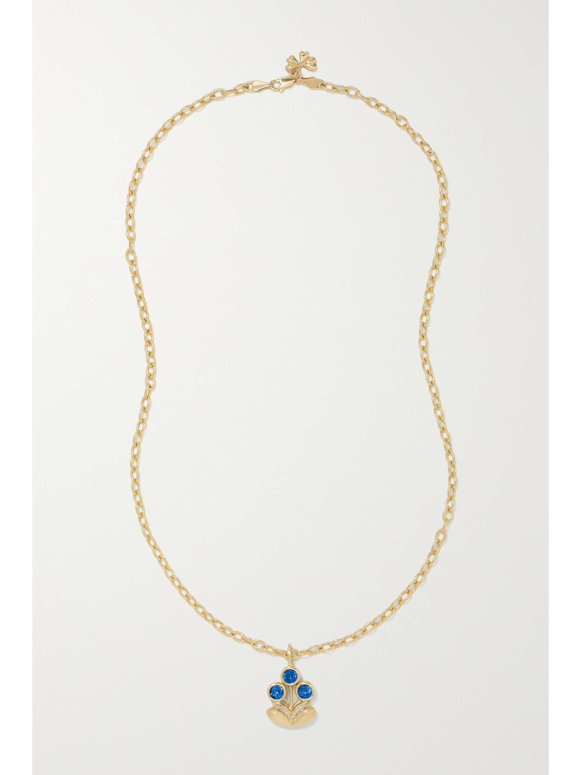 MASON AND BOOKS Collier en or 14 carats (585/1000), saphirs et diamants Bouquet Medium