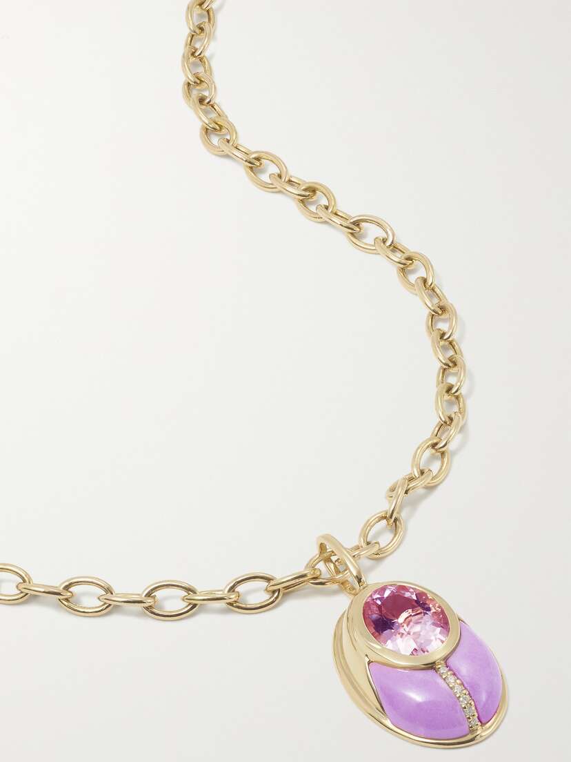 Mason and Books Love Bug 14-karat Gold Multi-stone Necklace