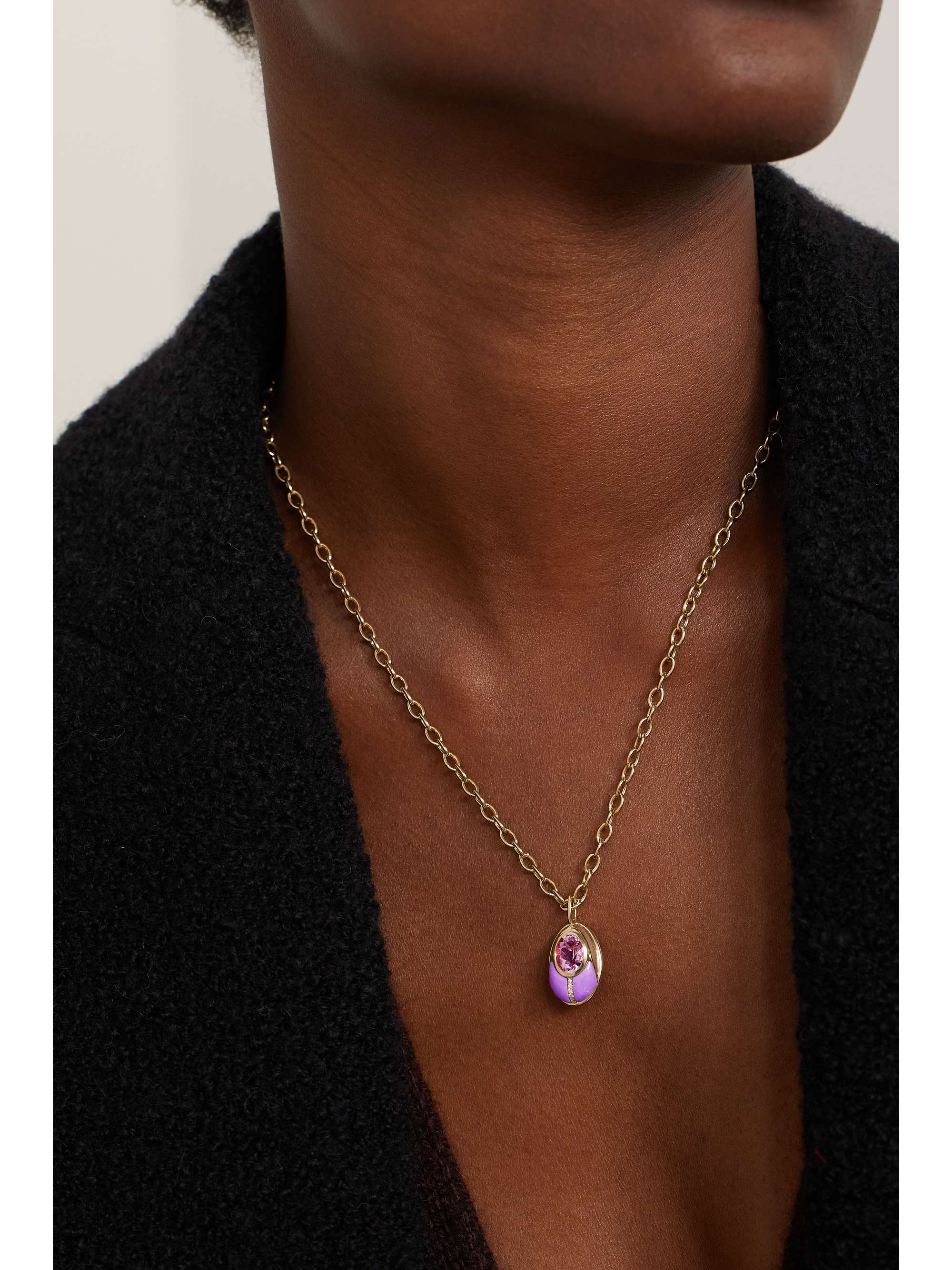 MASON AND BOOKS Love Bug 14-karat gold multi-stone necklace
