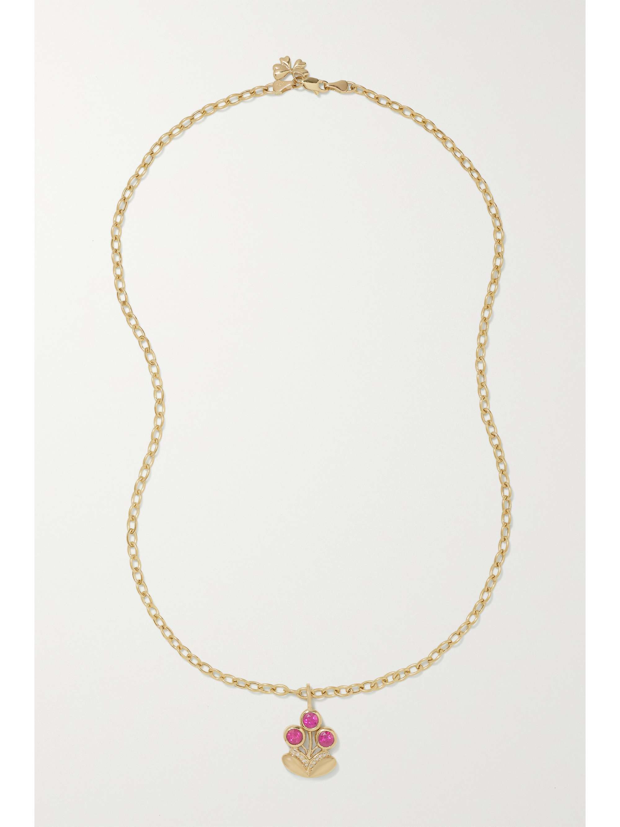 MASON AND BOOKS Bouquet Medium 14-karat gold, tourmaline and diamond necklace