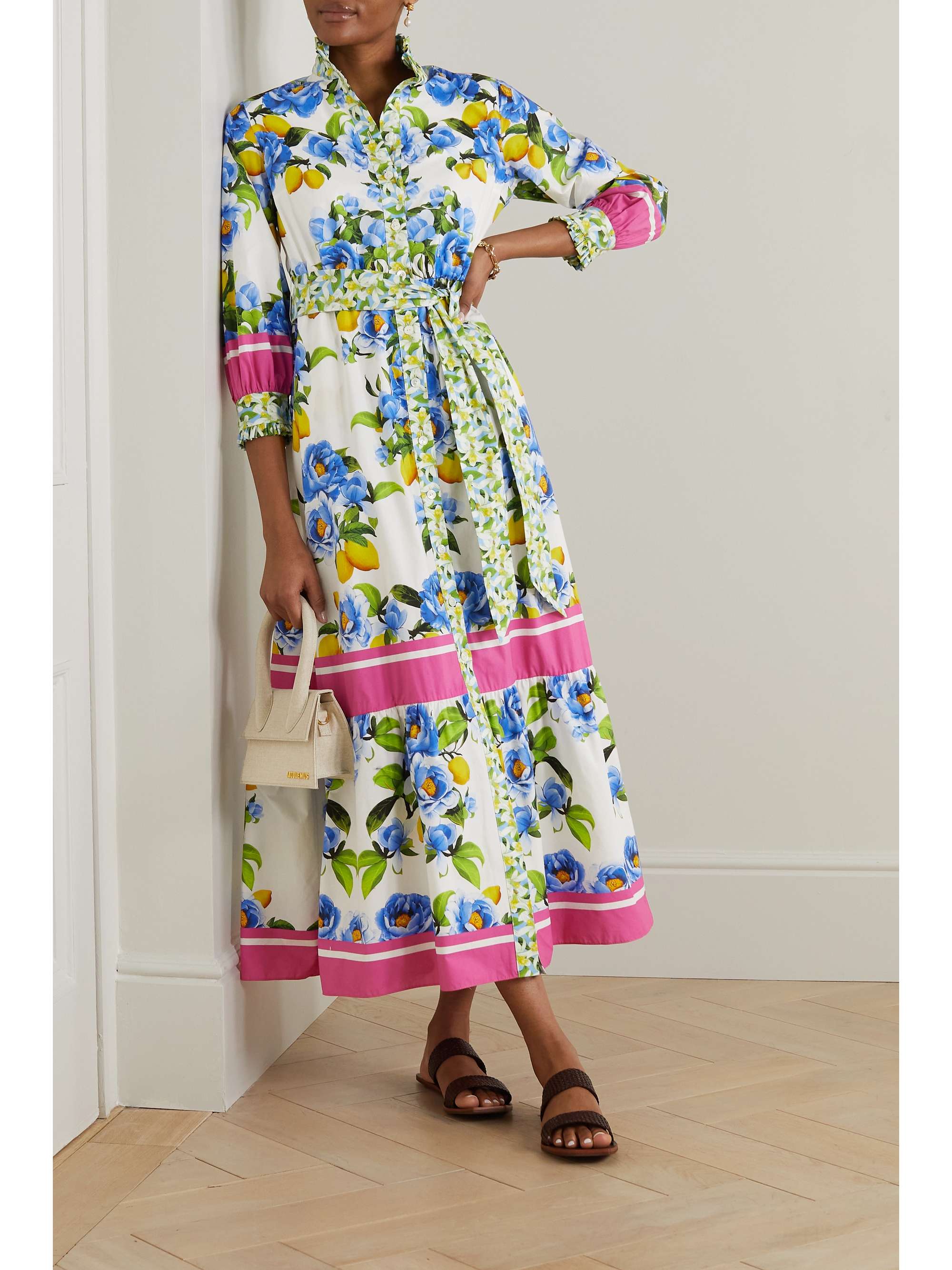 BORGO DE NOR Demi belted printed cotton-poplin maxi shirt dress |  NET-A-PORTER