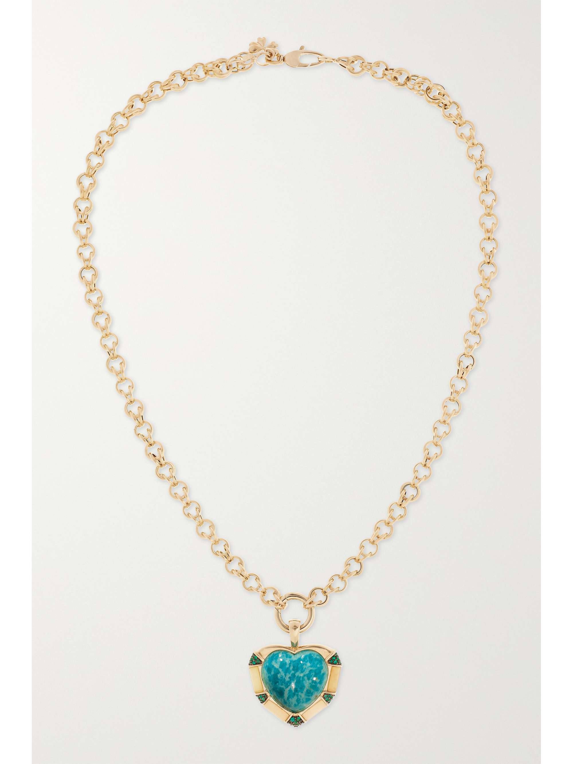 MASON AND BOOKS DNA Heart 14-karat gold multi-stone necklace