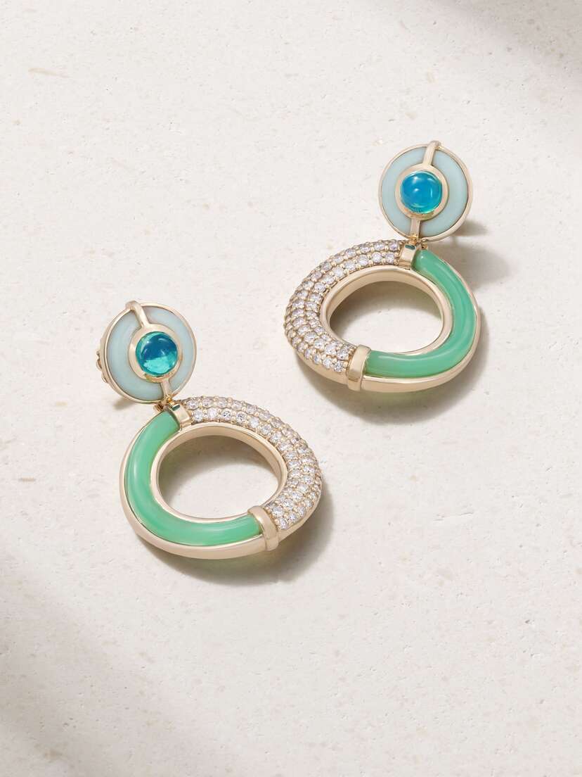 Mason and Books Sugar And Spice Life Savor 14-karat Gold Multi-stone Earrings