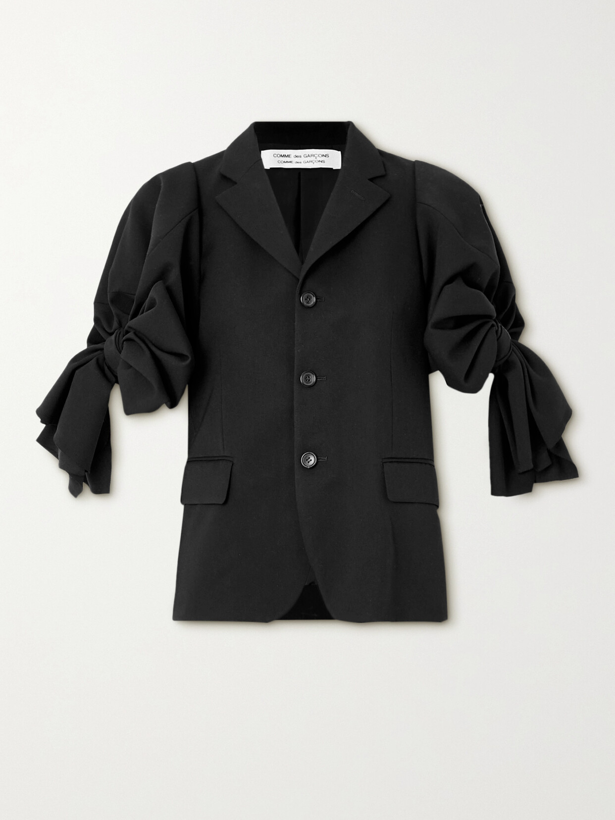 Comme des Garçons comme des Garçons Bow-detailed Wool-gabardine Blazer - Black