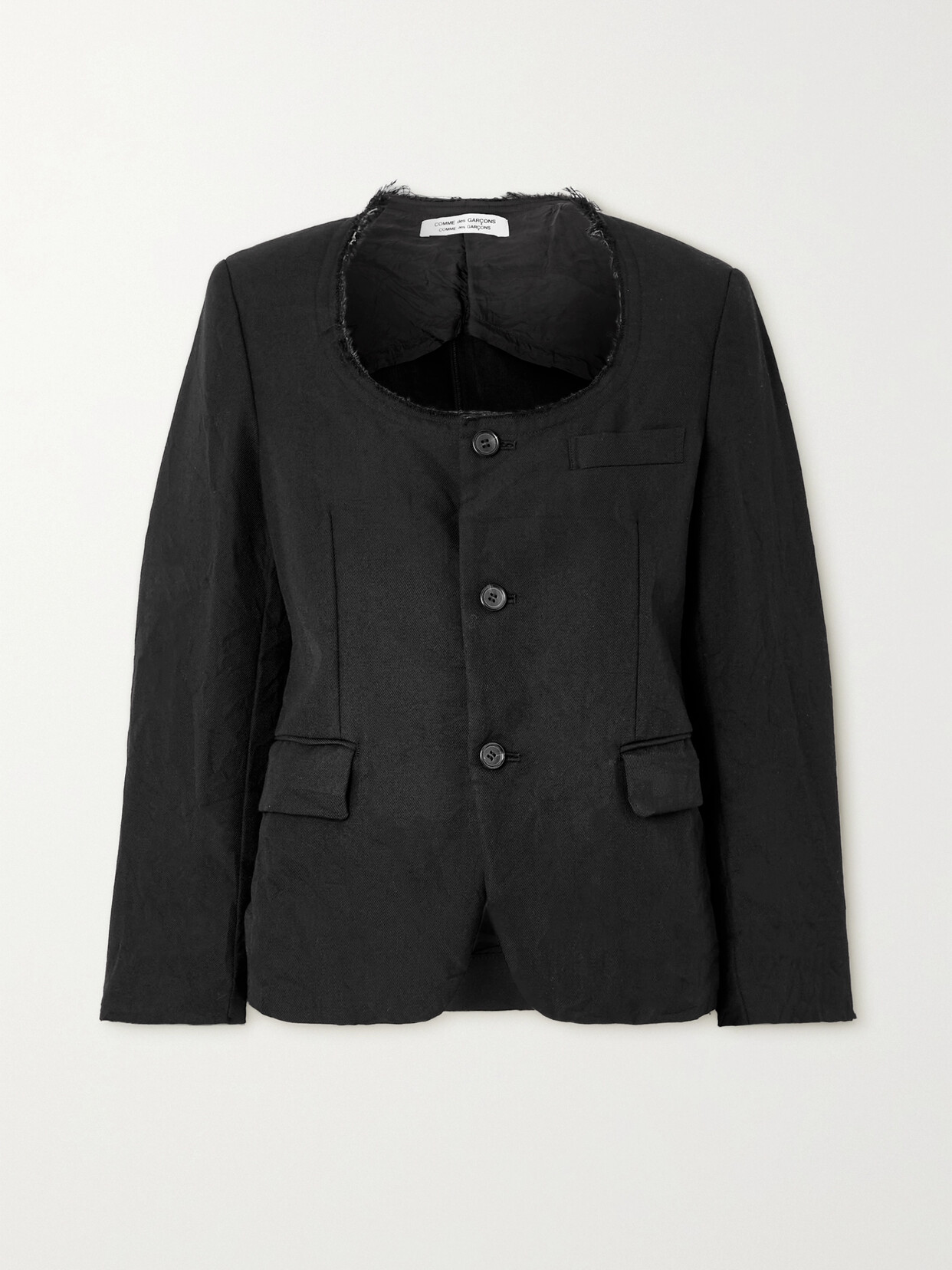 COMME DES GARÇONS COMME DES GARÇONS FRAYED WOOL-TWILL JACKET