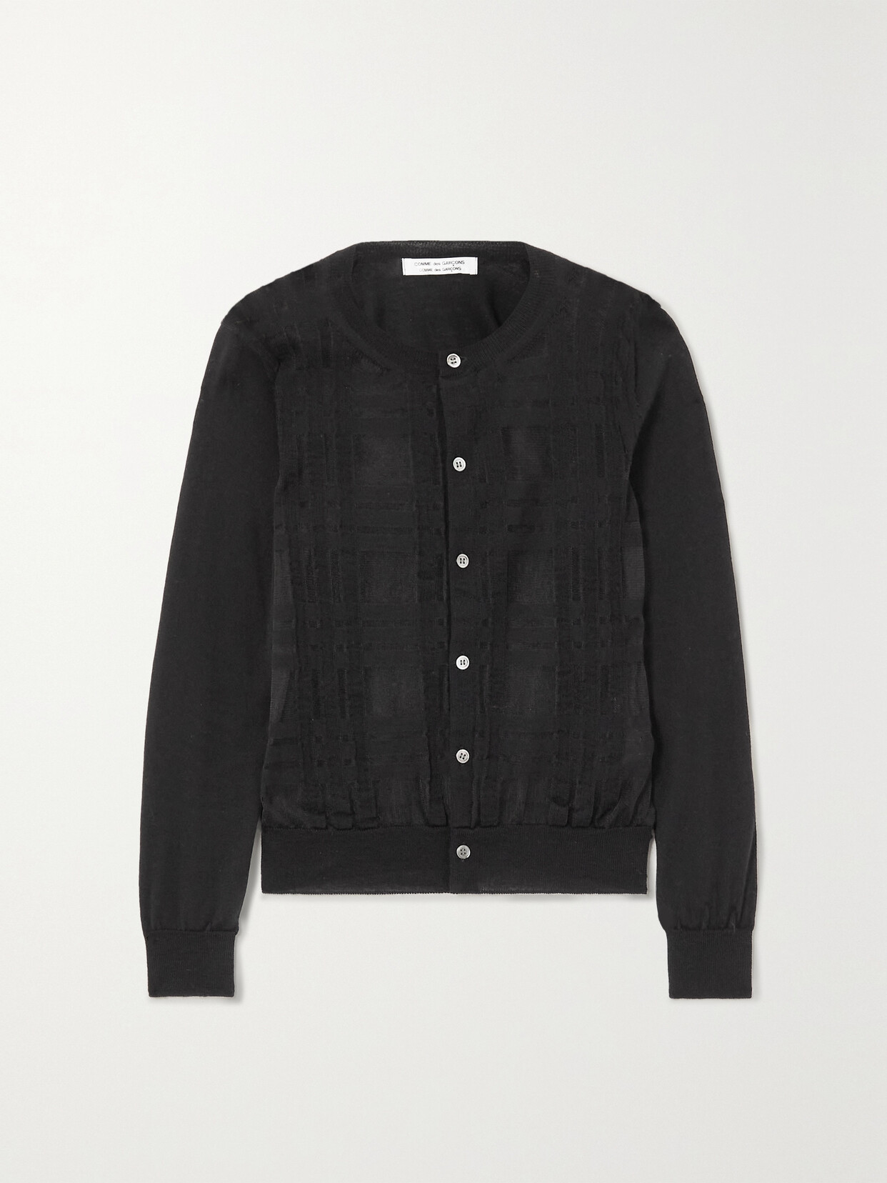 Comme des Garçons Comme des Garçons - Checked Intarsia Wool-blend Cardigan - Black