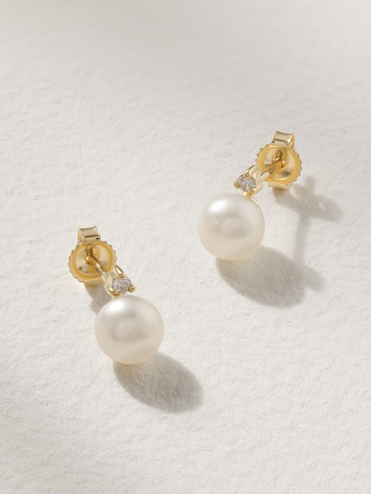 Mizuki Sea Of Beauty 14-karat Gold, Pearl And Diamond Earrings