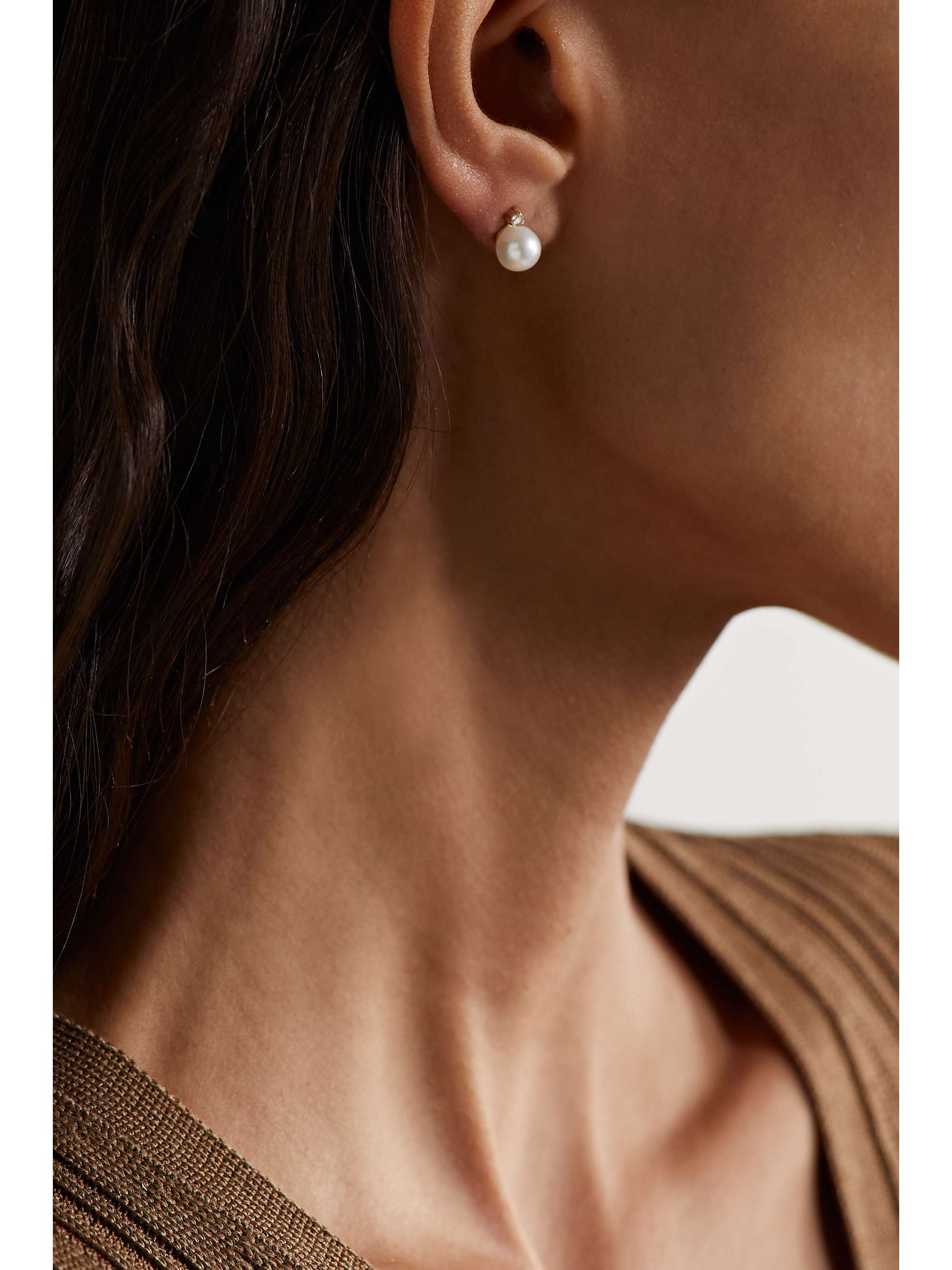 MIZUKI Sea of Beauty 14-karat gold, pearl and diamond earrings