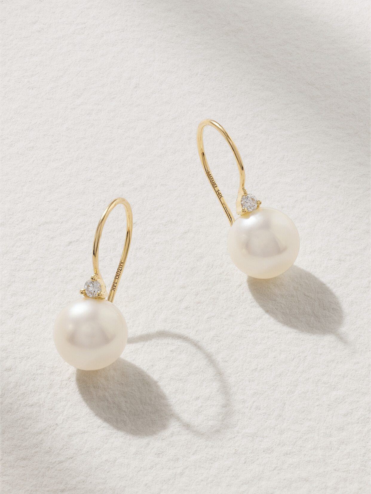 Mizuki Sea Of Beauty 14-karat Gold, Pearl And Diamond Earrings