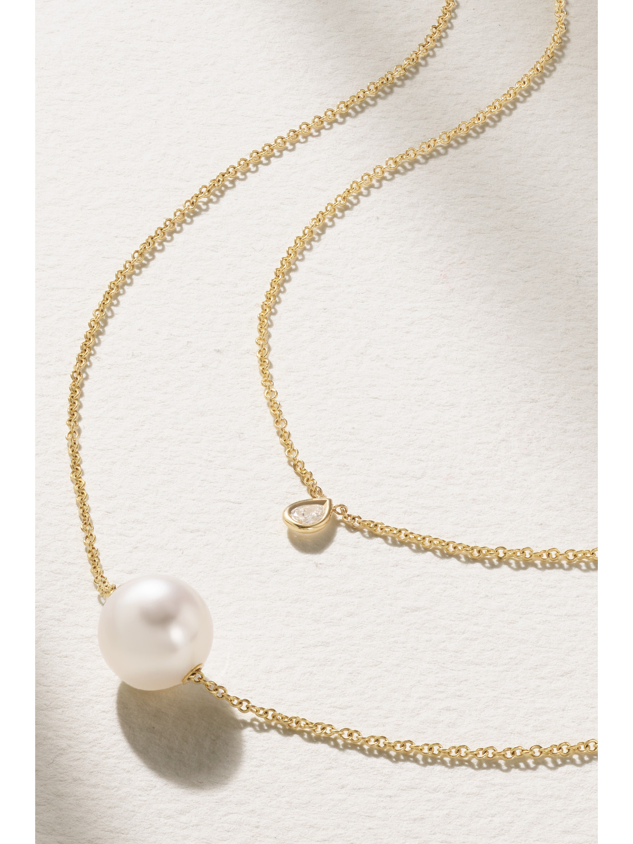 Mizuki - Layered 14-karat Gold, Pearl And Diamond Necklace - one size