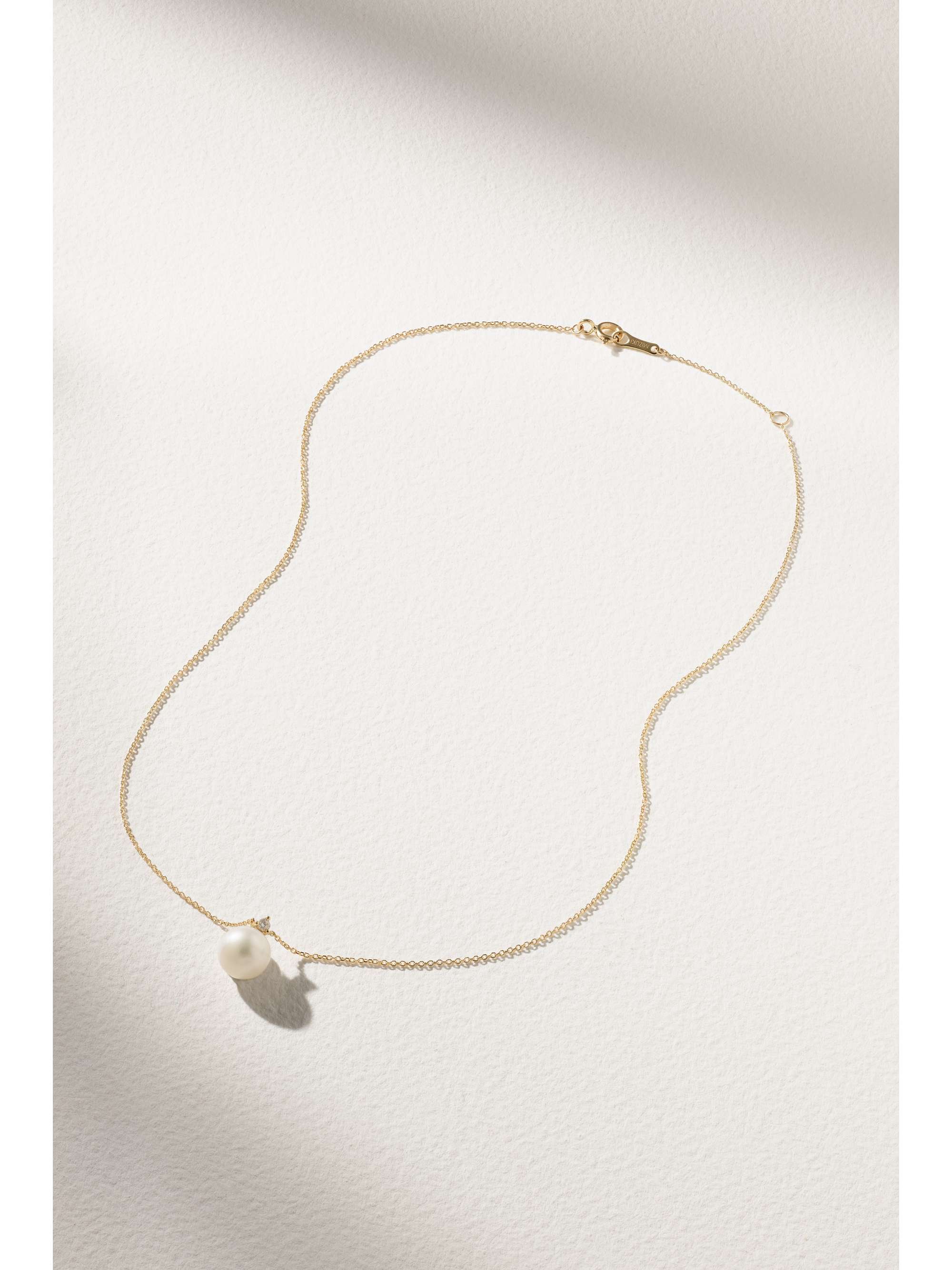 MIZUKI 14-karat gold, pearl and diamond necklace