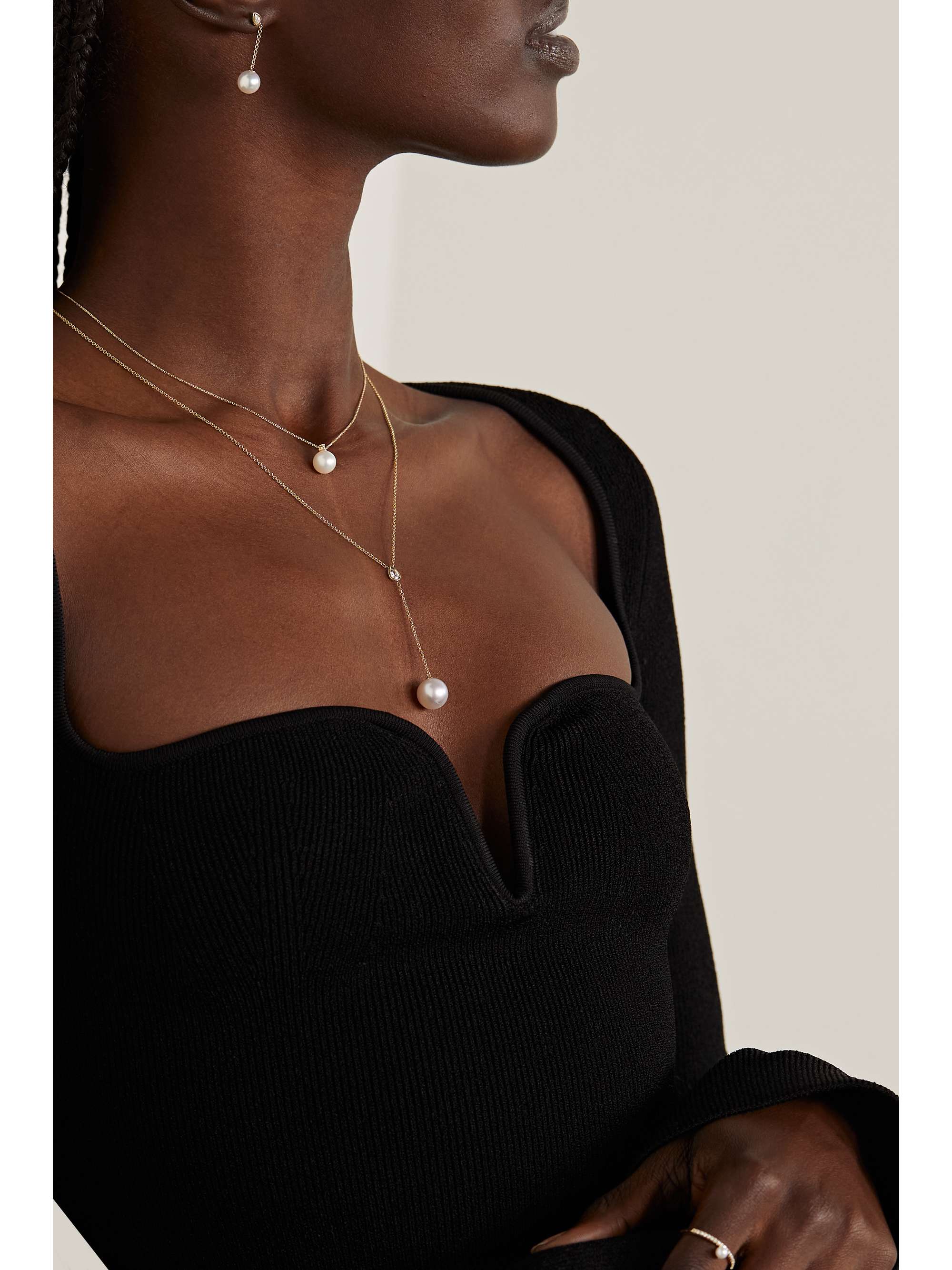 MIZUKI 14-karat gold, pearl and diamond necklace