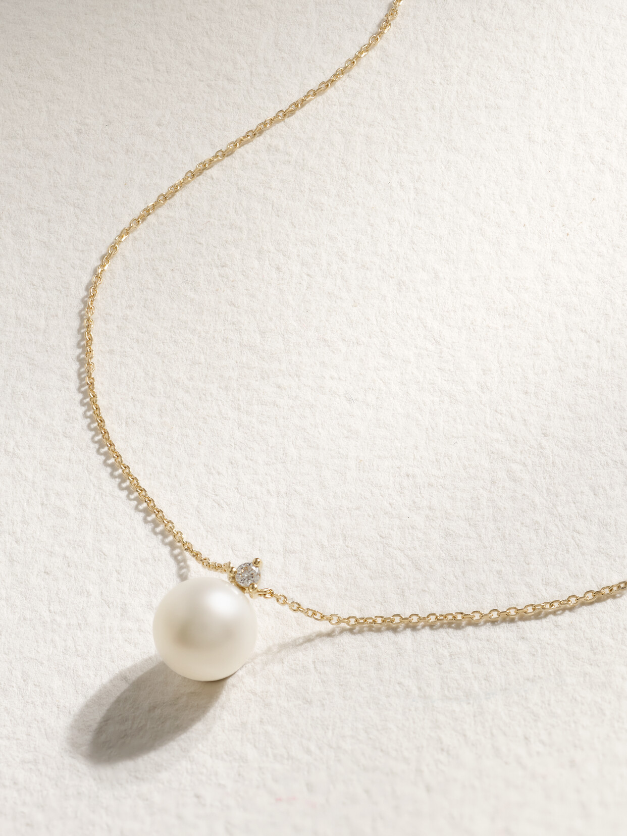 Mizuki 14-karat Gold, Pearl And Diamond Necklace