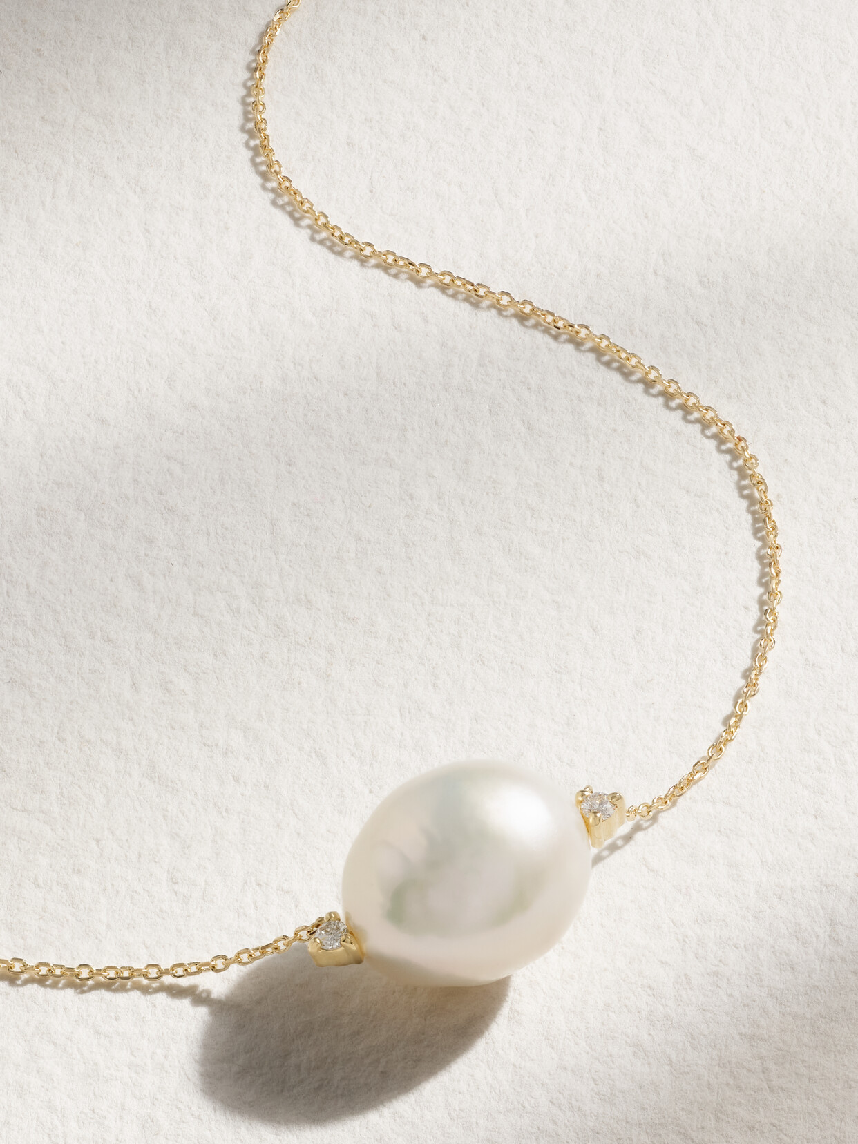 Mizuki 14-karat , Pearl And Diamond Necklace