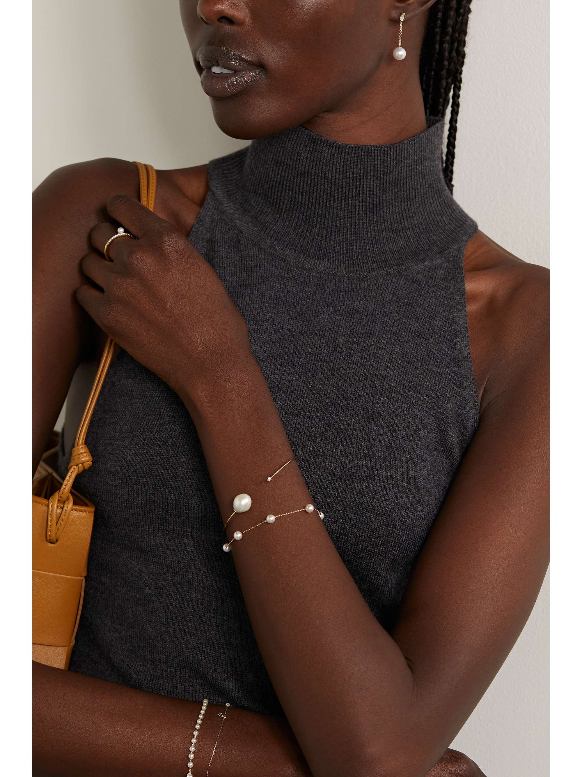 MIZUKI 14-karat gold pearl bracelet