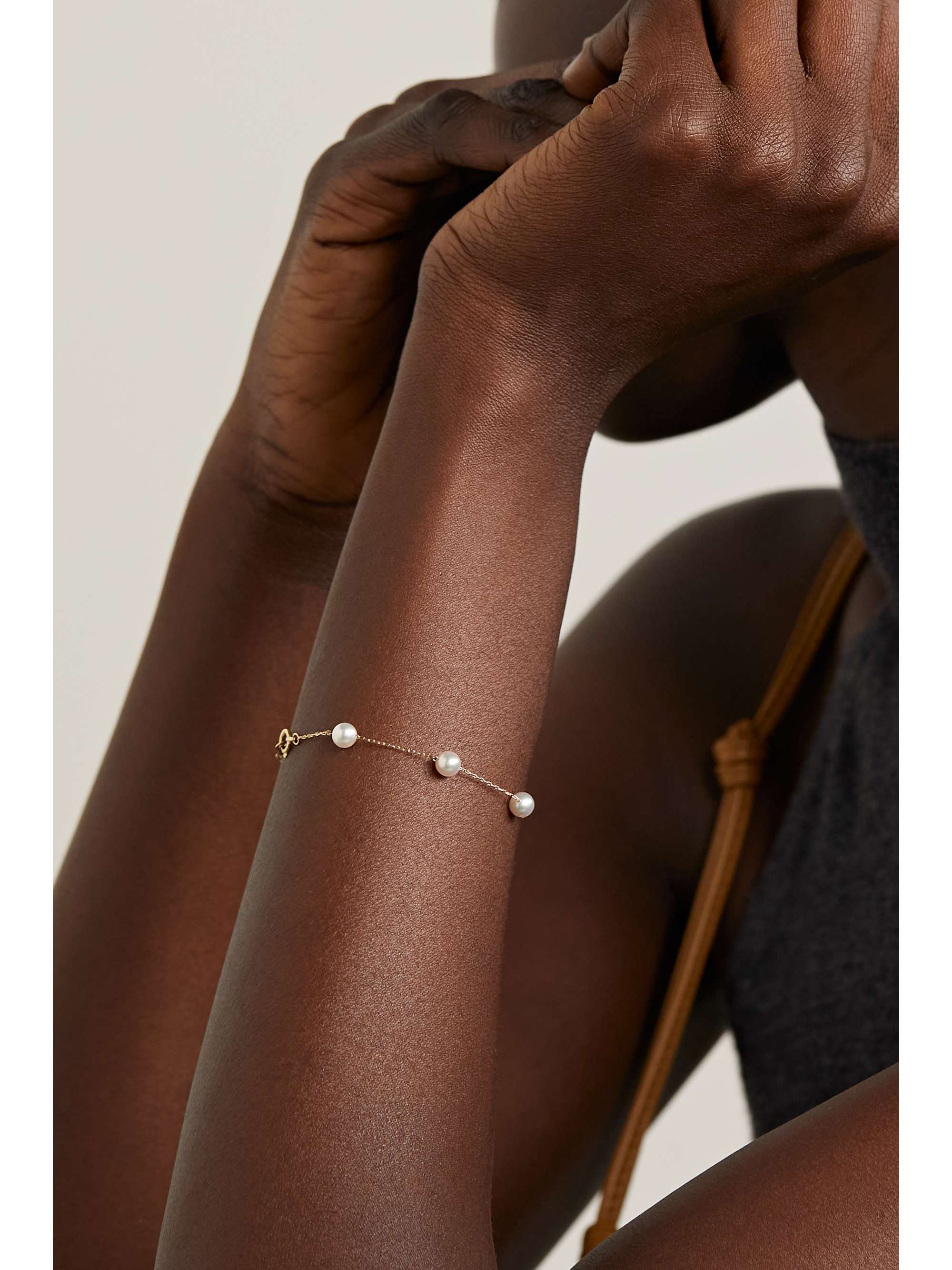 MIZUKI 14-karat gold pearl bracelet