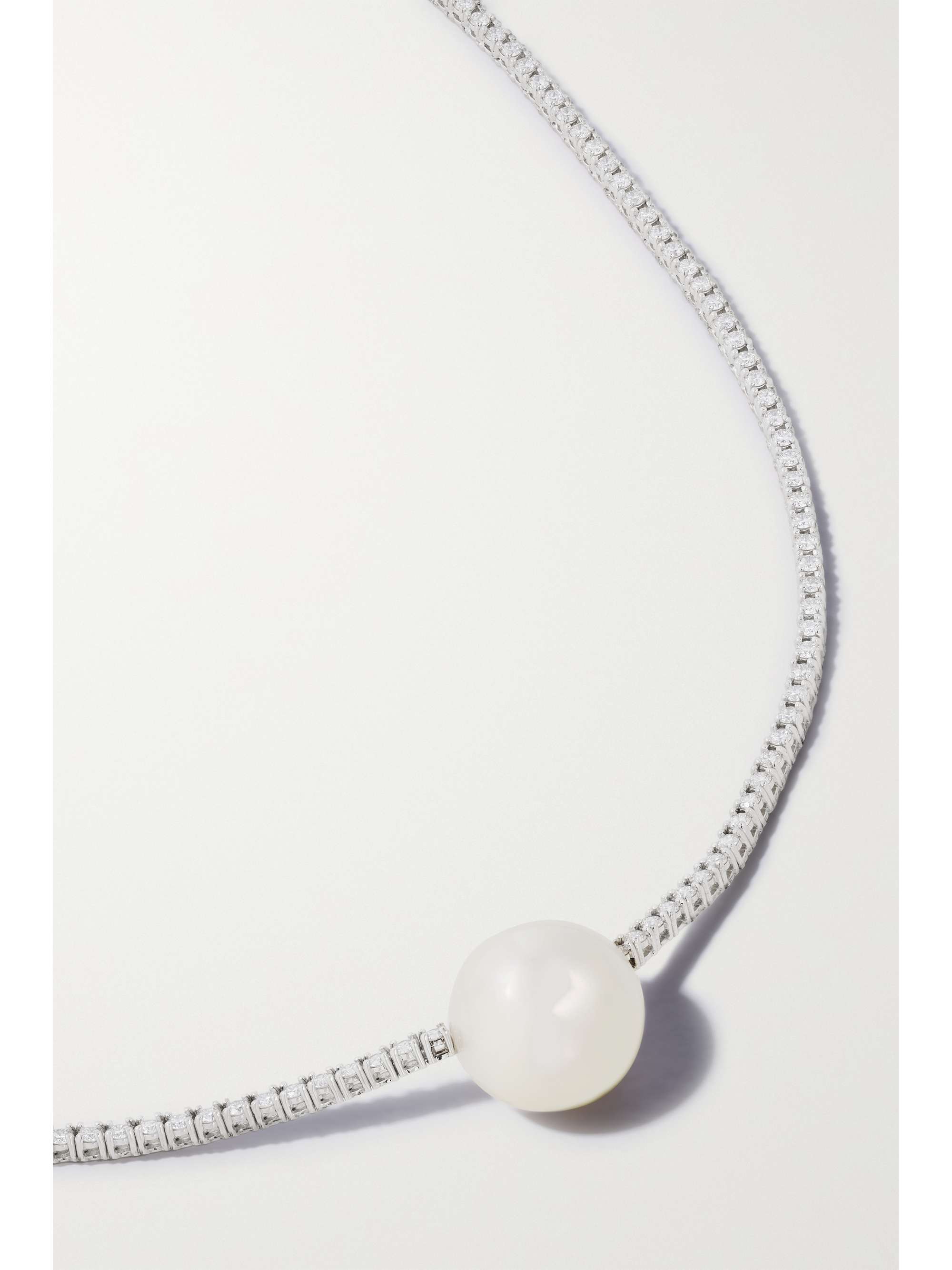 MIZUKI Eve 18-karat white gold, pearl and diamond necklace