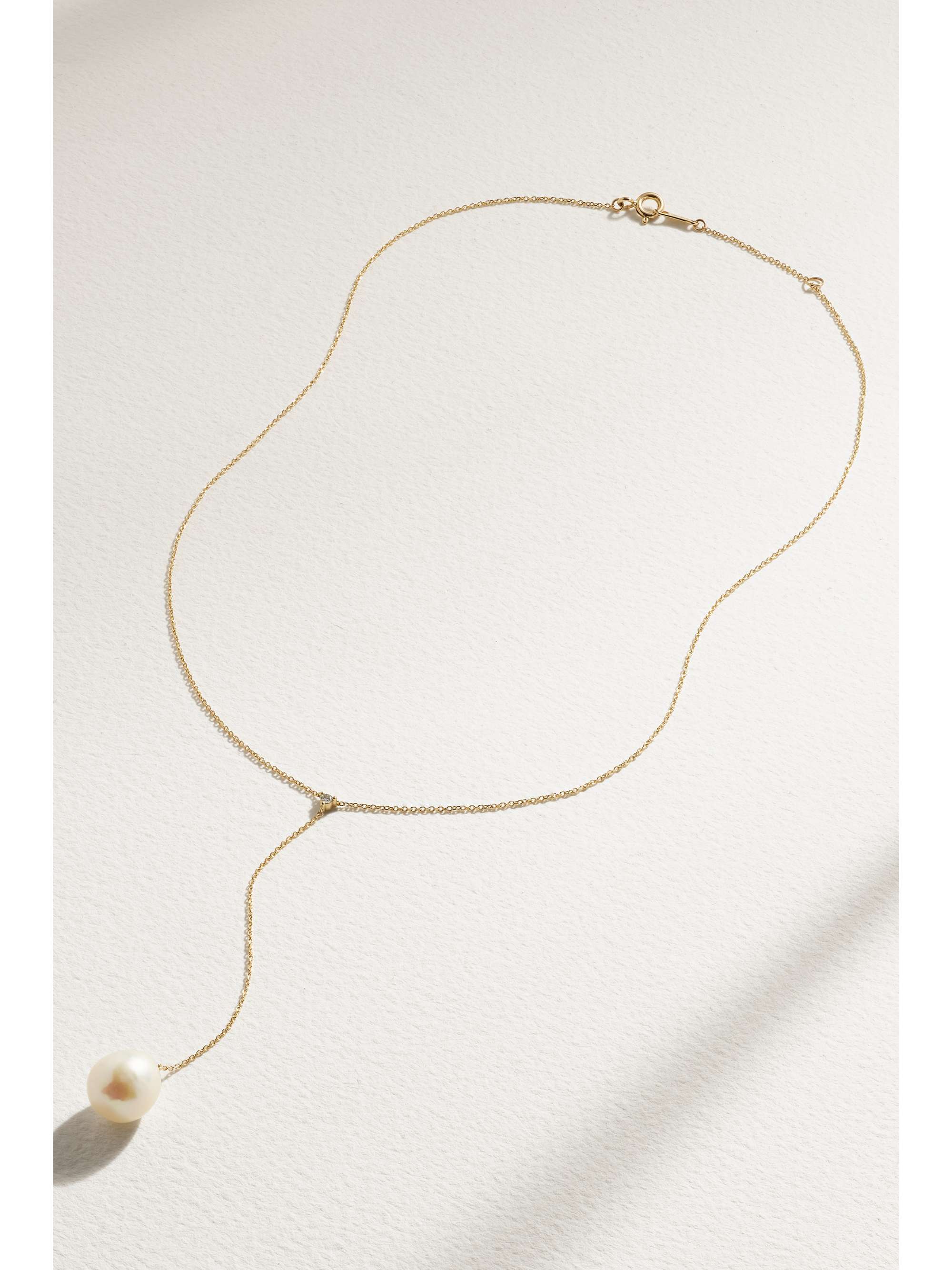 MIZUKI 14K 黄金、珍珠、钻石项链