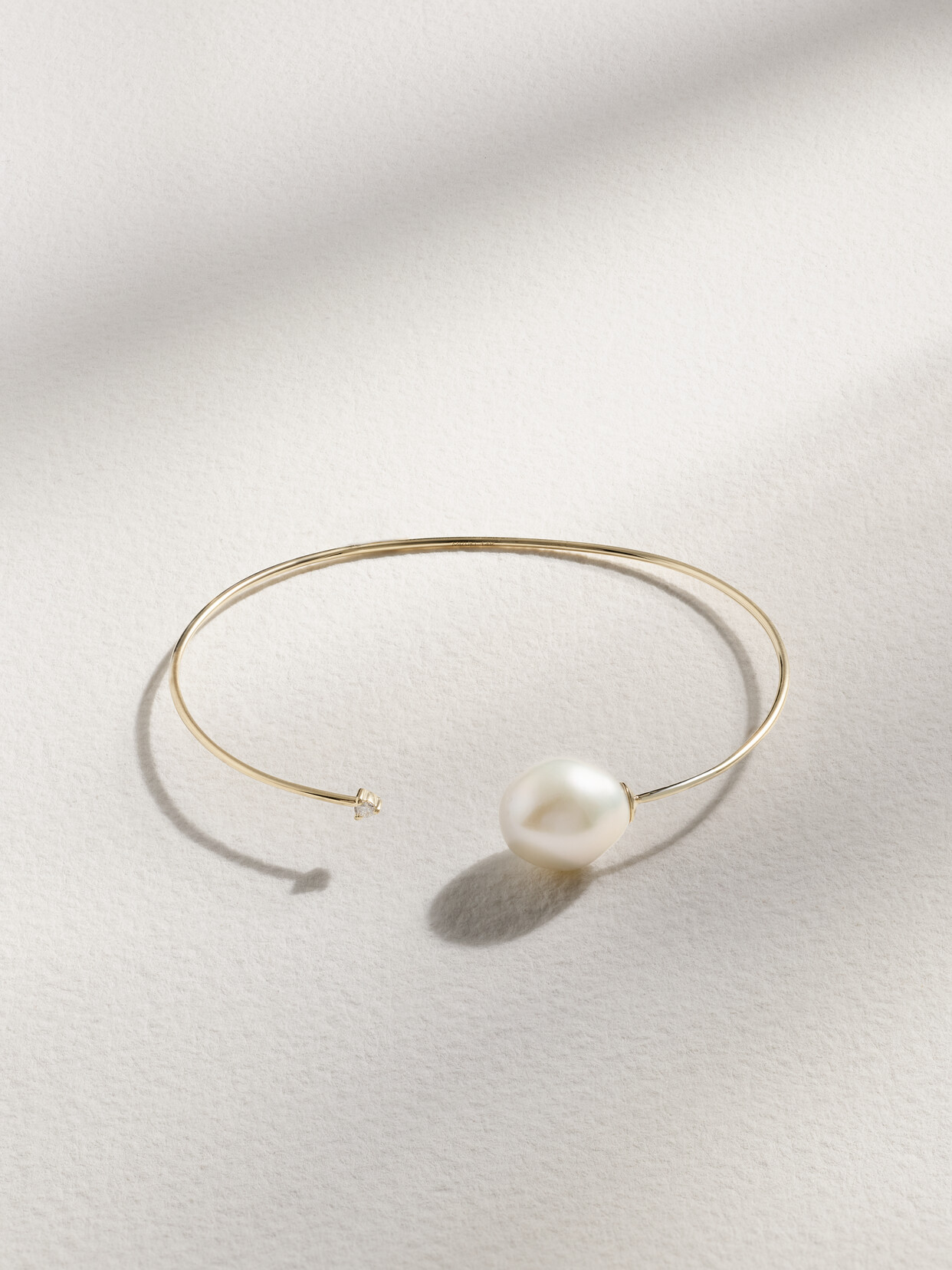 Mizuki 14-karat Gold, Pearl And Diamond Cuff