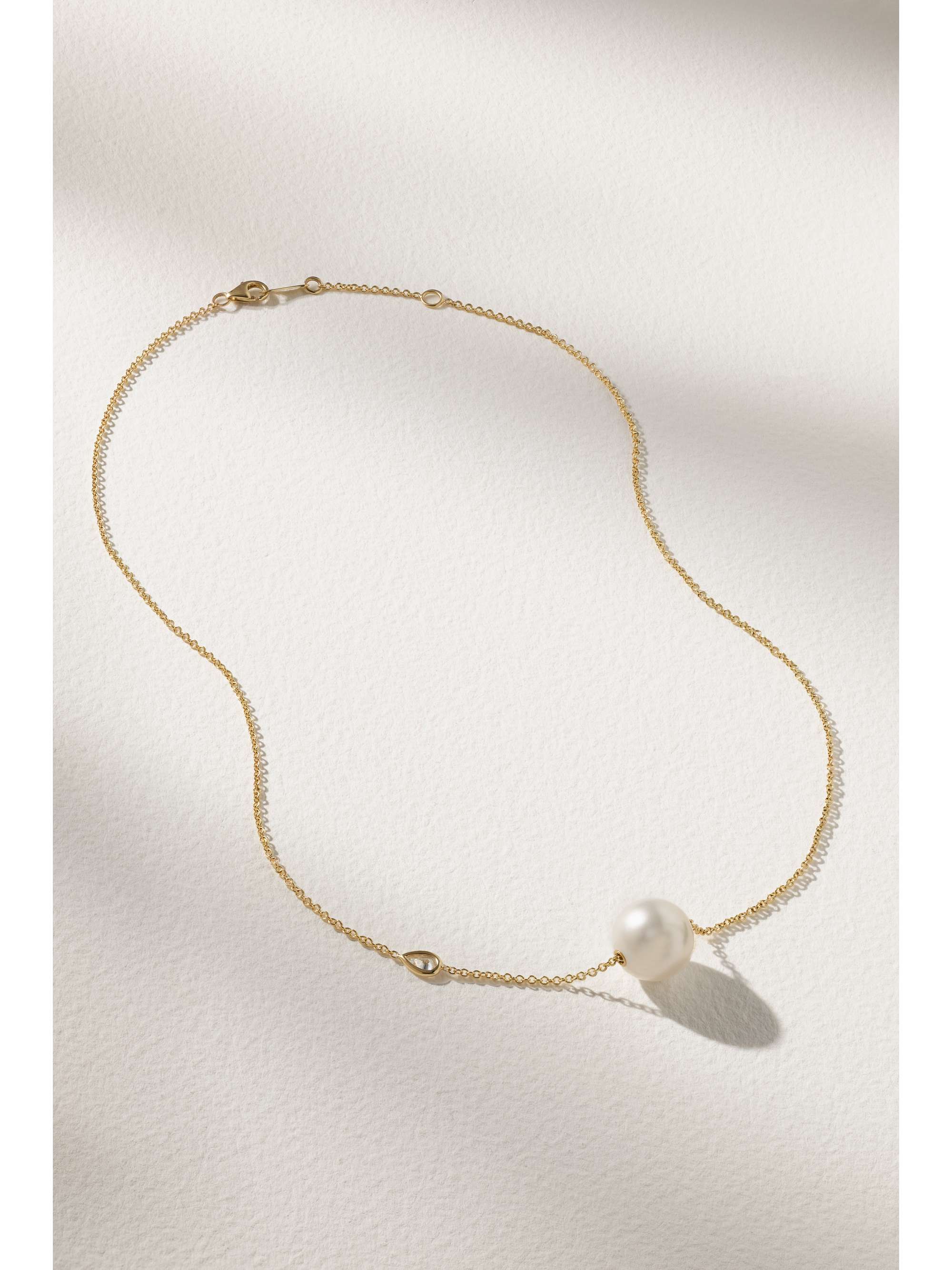 MIZUKI 14-karat gold, pearl and diamond necklace