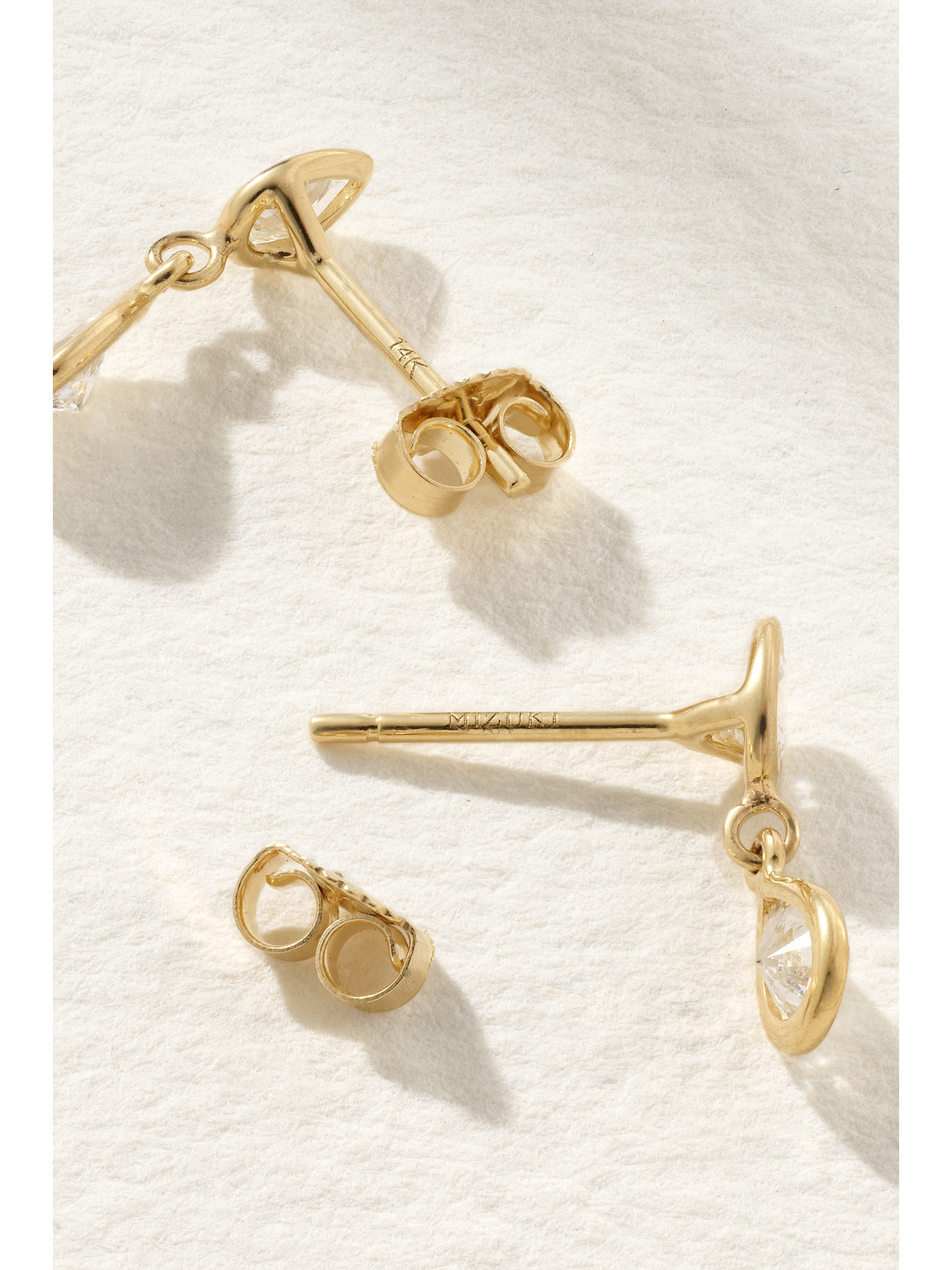 Mizuki 14-karat Gold Diamond Earrings In Gold