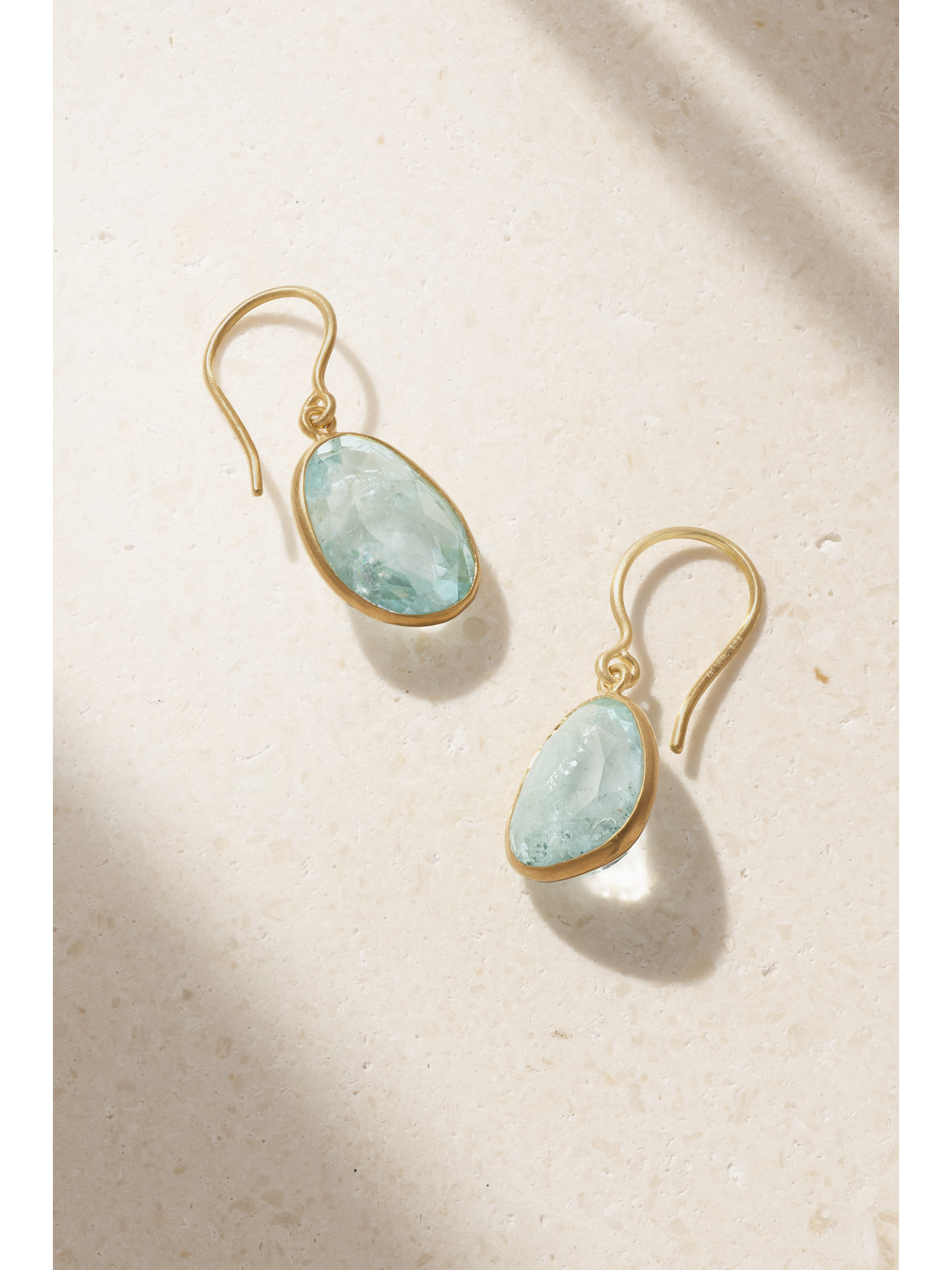 Pippa Small 18-karat Gold Aquamarine Earrings