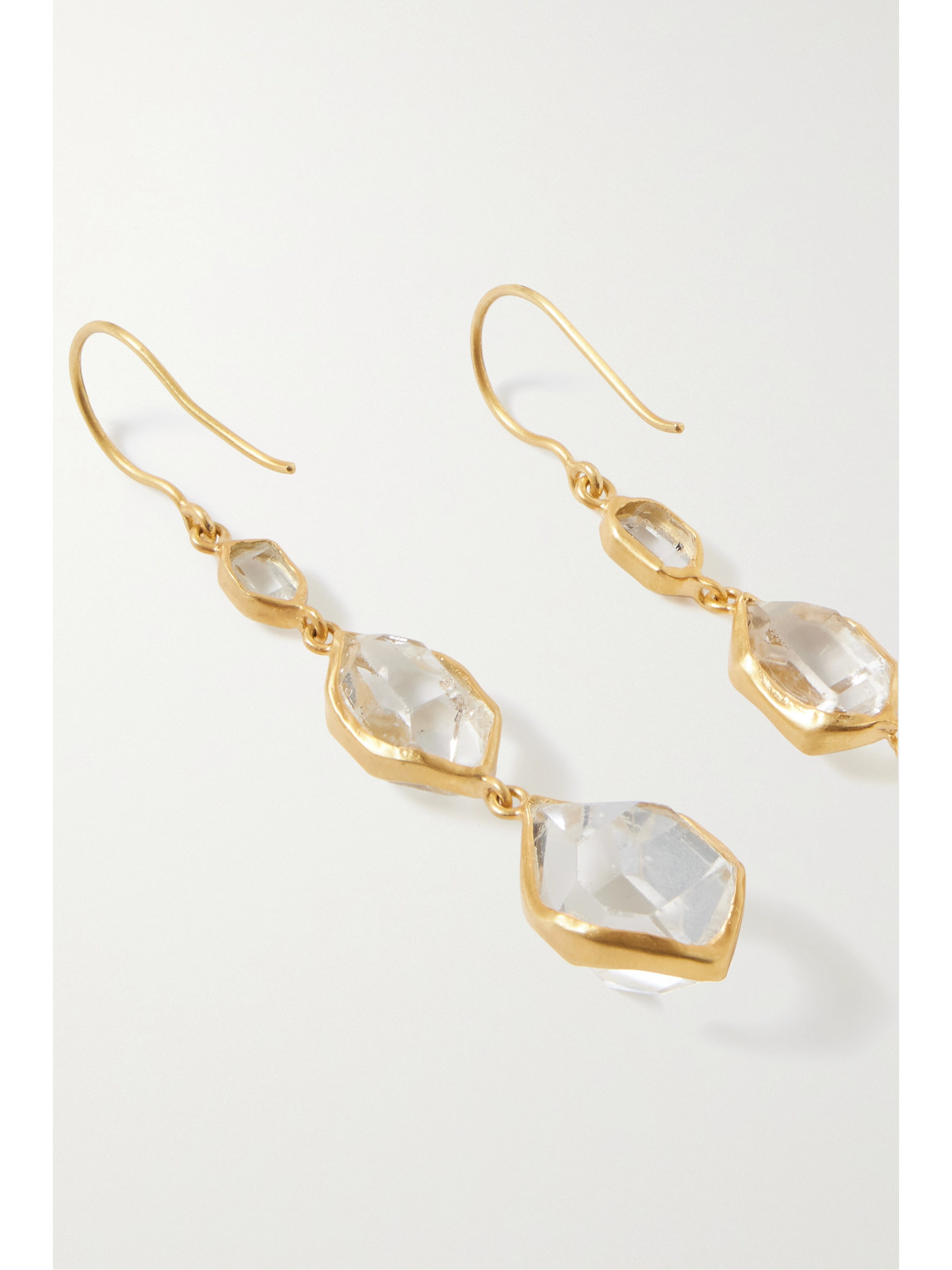 Shop Pippa Small 18-karat Gold Herkimer Diamond Earrings