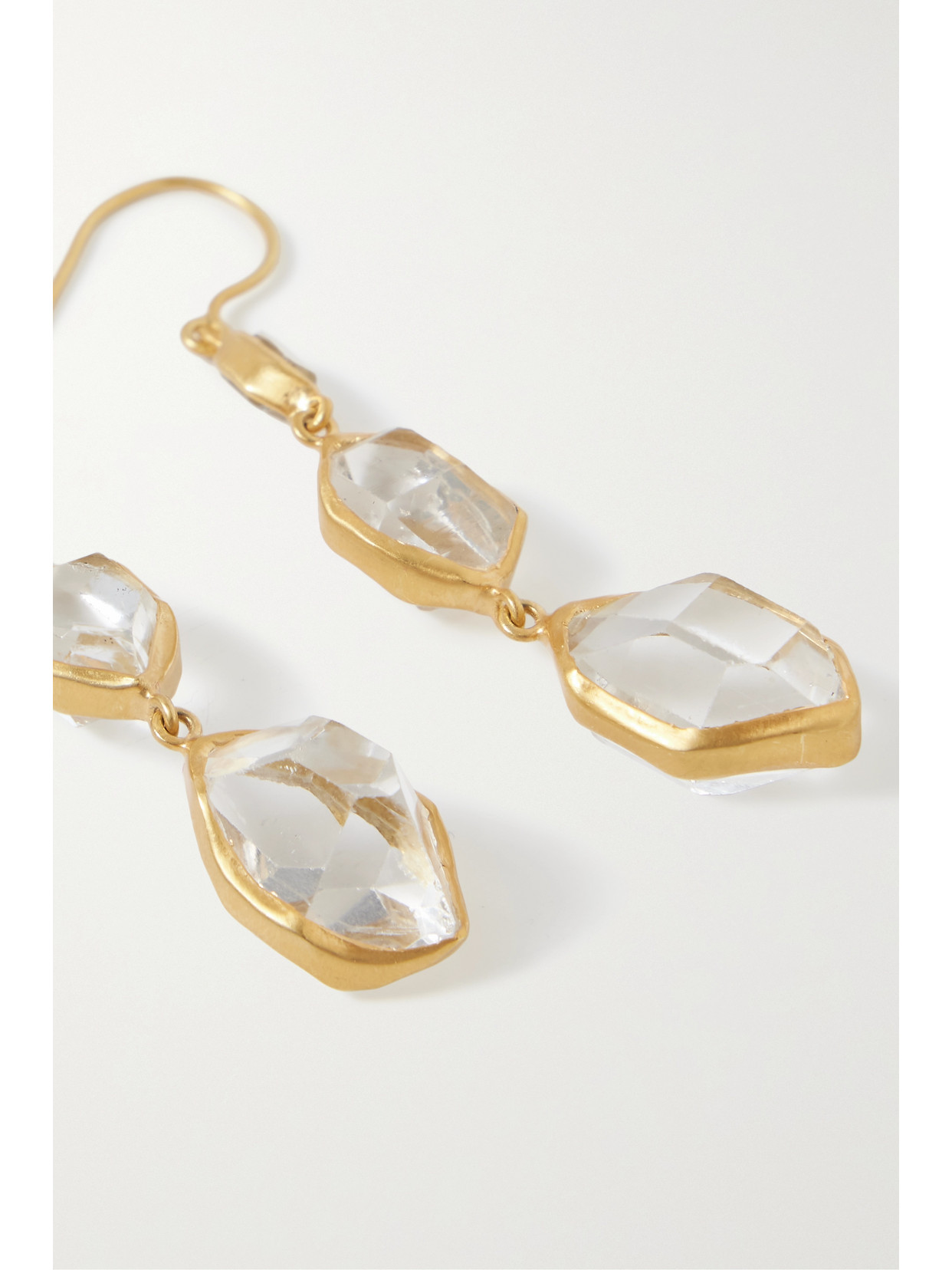 Shop Pippa Small 18-karat Gold Herkimer Diamond Earrings