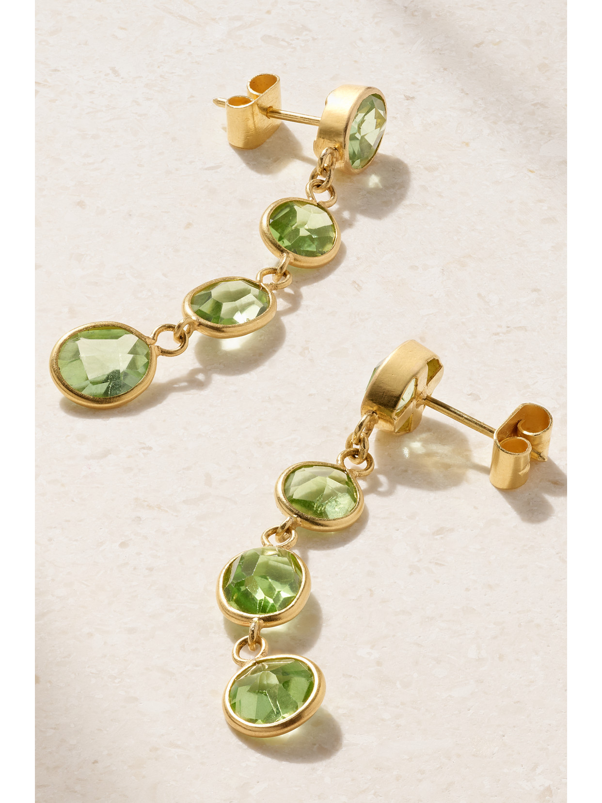 Shop Pippa Small 18-karat Gold Peridot Earrings