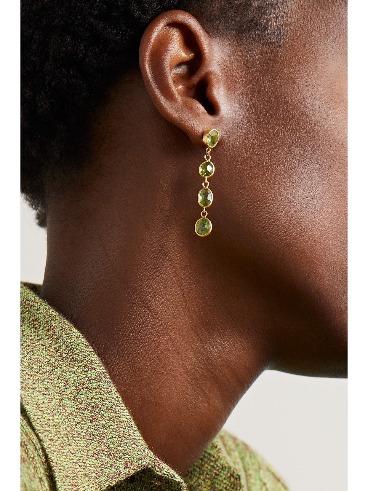 Shop Pippa Small 18-karat Gold Peridot Earrings