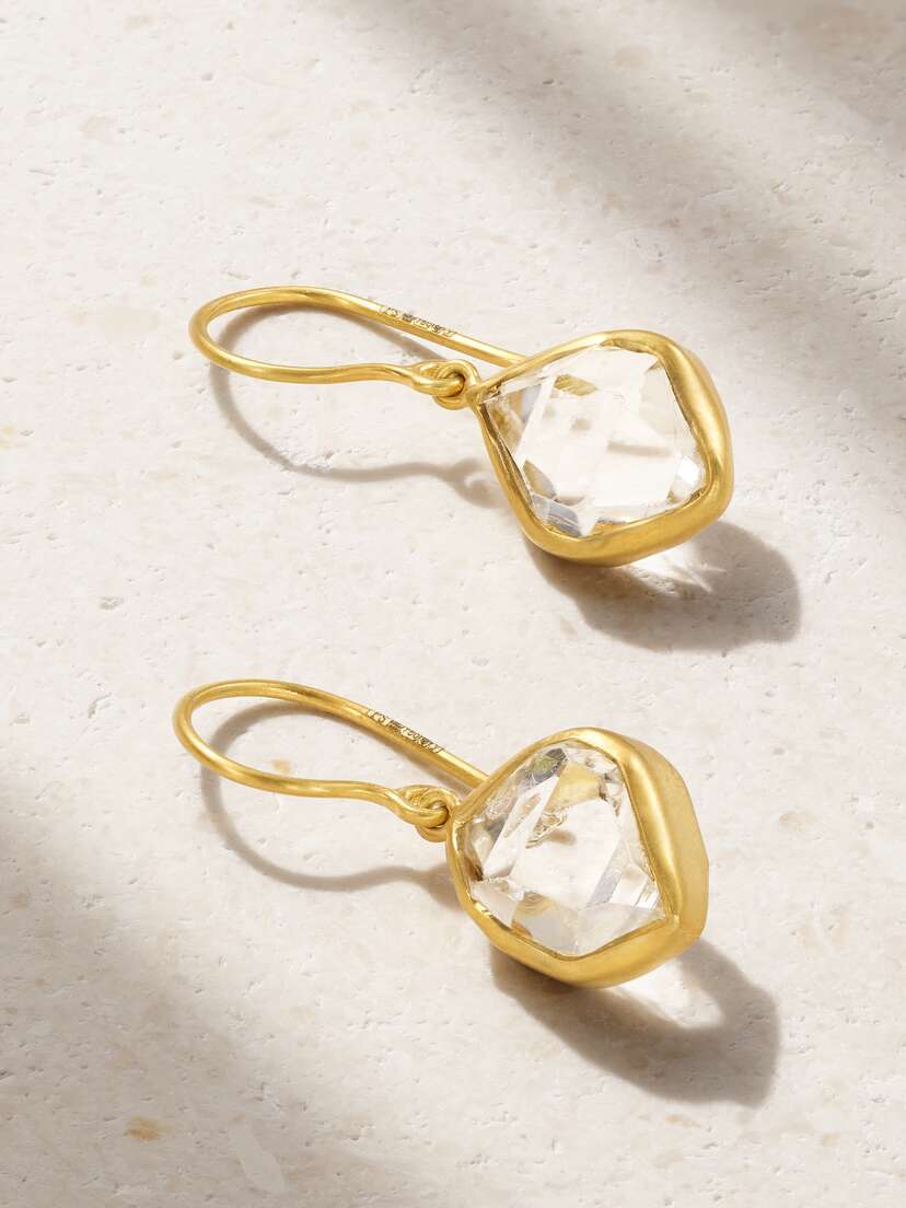 Pippa Small Beira 18-karat Gold Herkimer Diamond Earrings