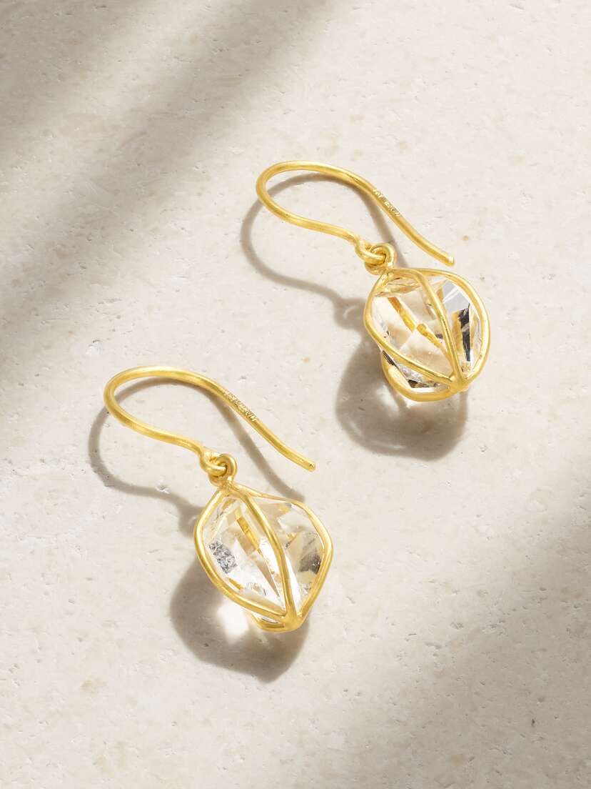 Pippa Small 18-karat Gold Herkimer Diamond Earrings