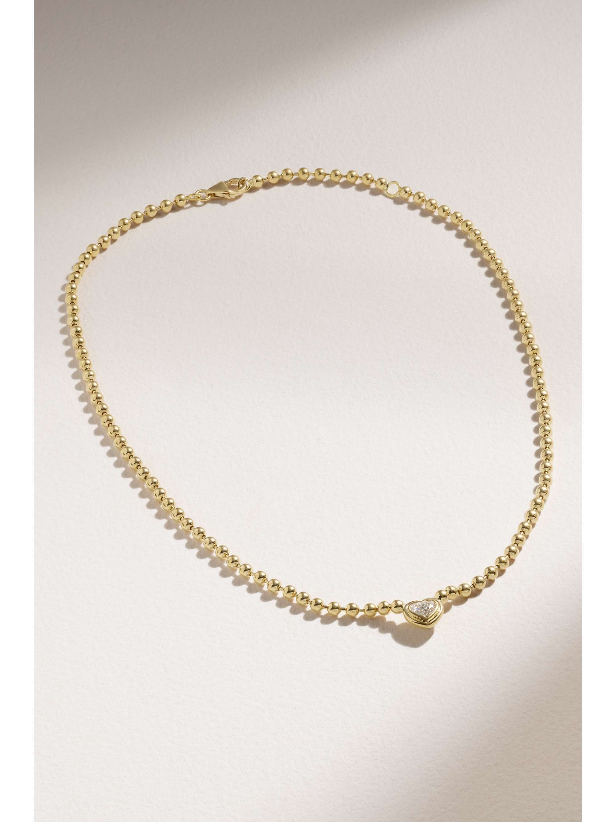 GEMELLA Double Bubble Bezel 18-karat gold diamond necklace