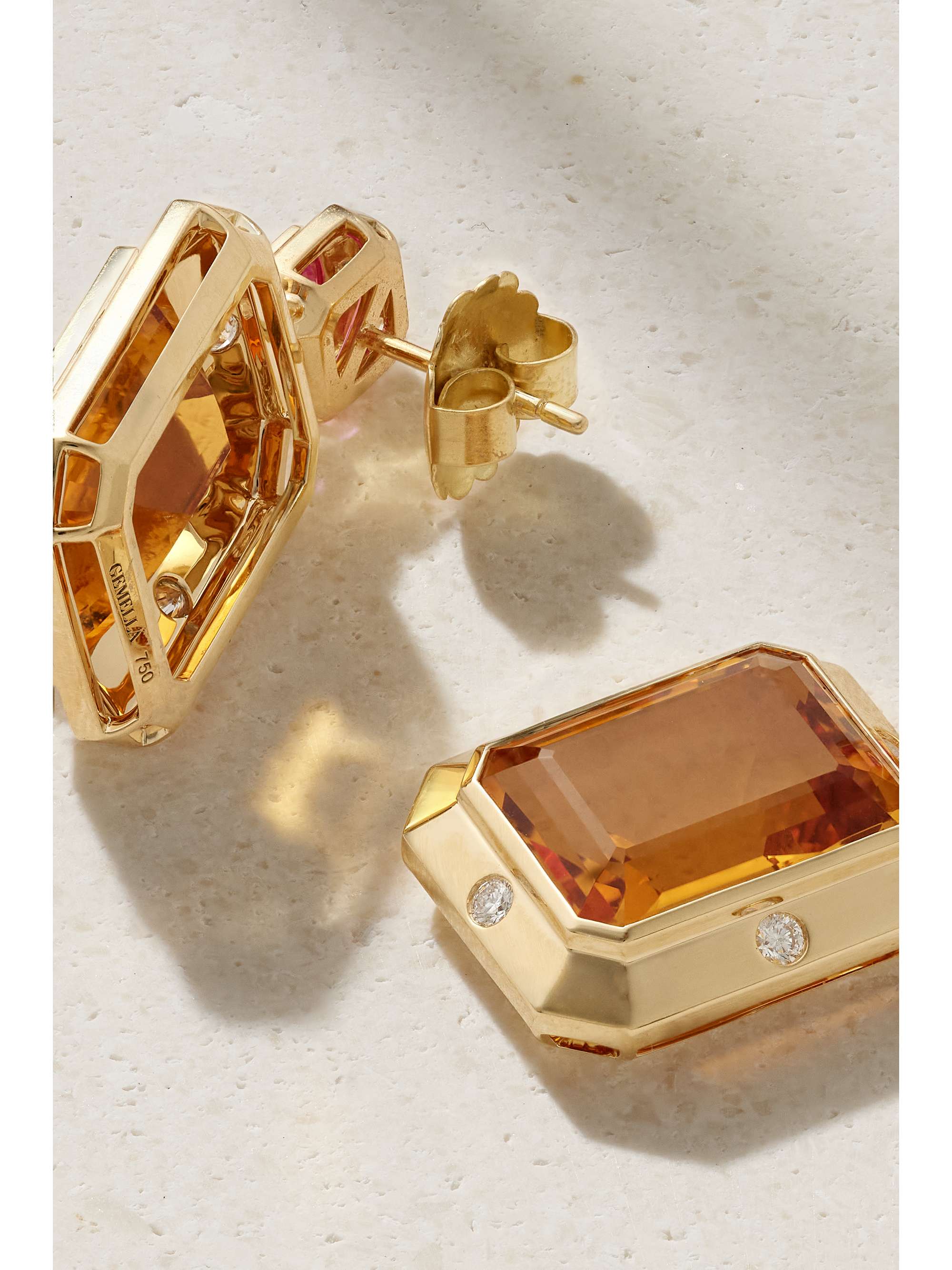 GEMELLA Stella 18-karat gold multi-stone earrings